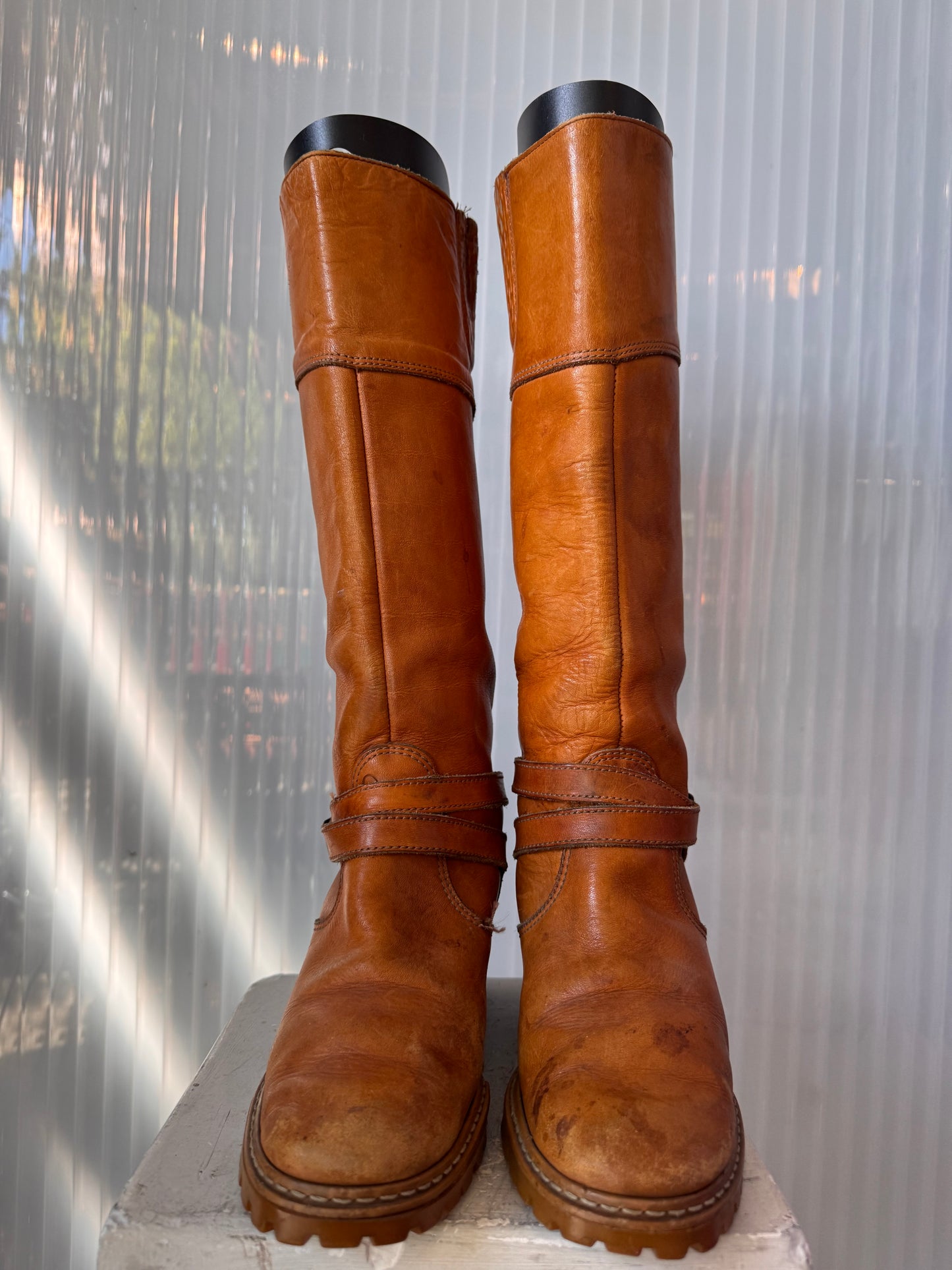 Rosita Brown Leather High Boots