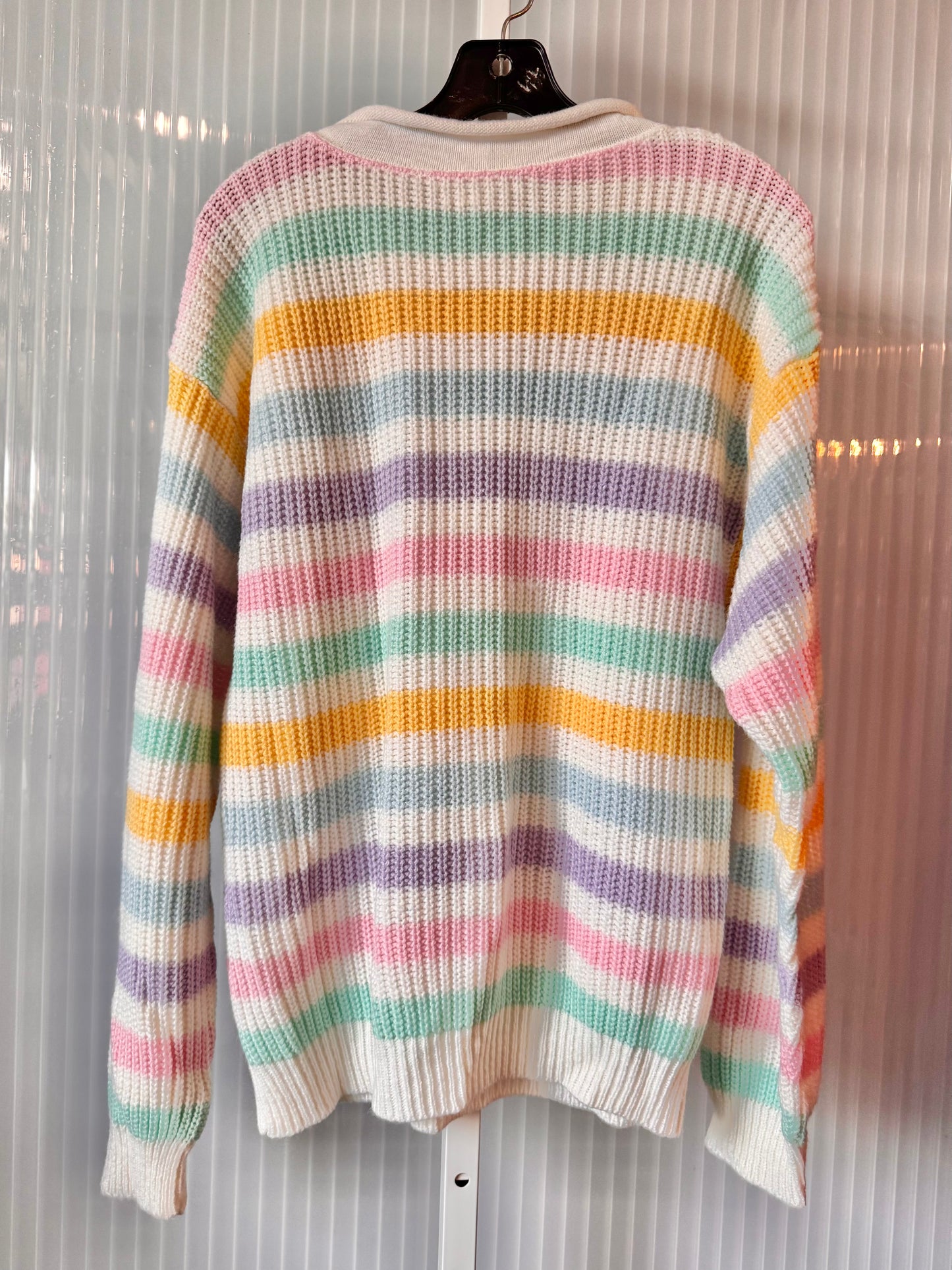 1980s Multicolor Pastel Striped Knit Sweater