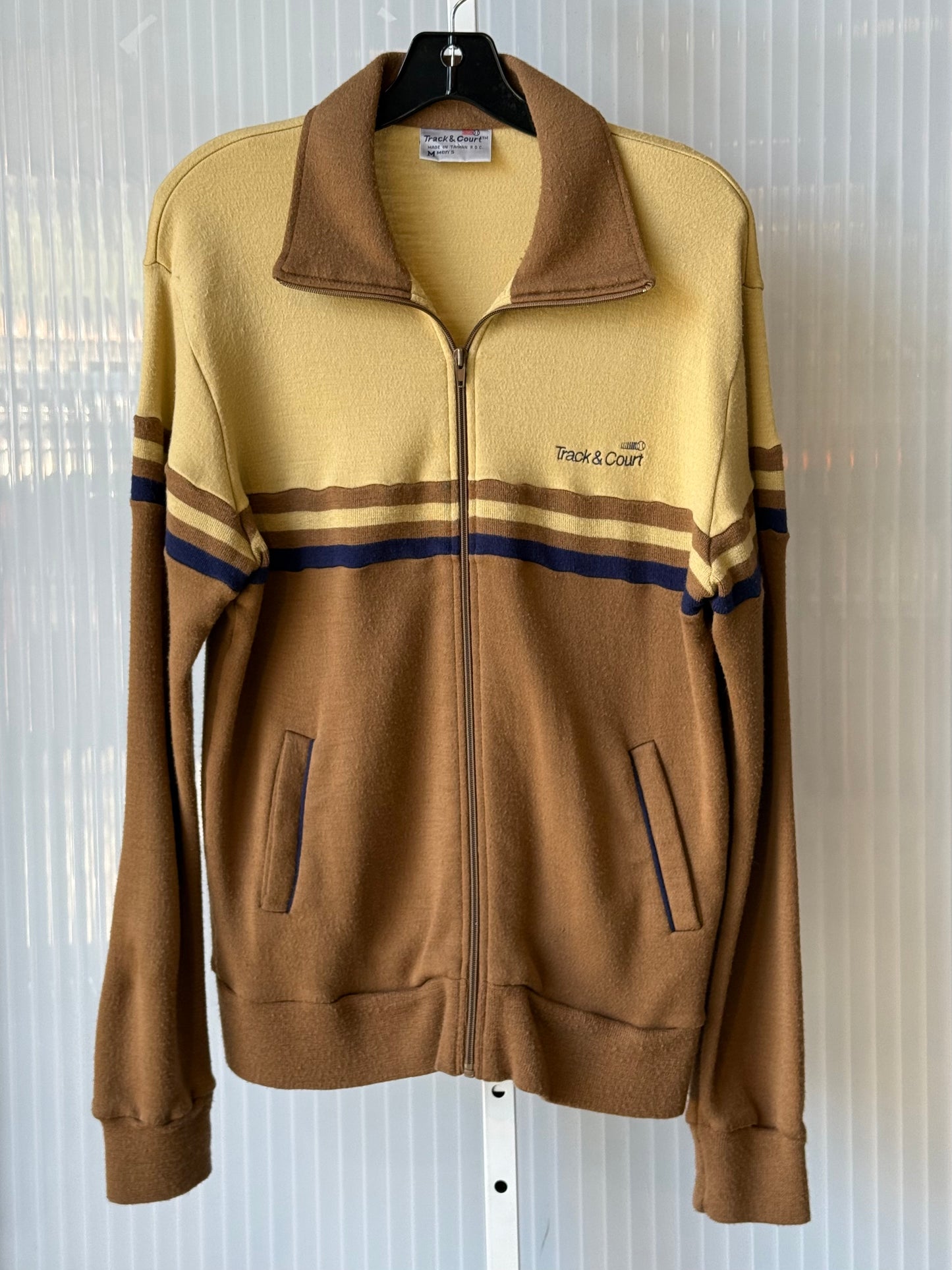 1970s Tan & Brown Striped Tennis Jacket