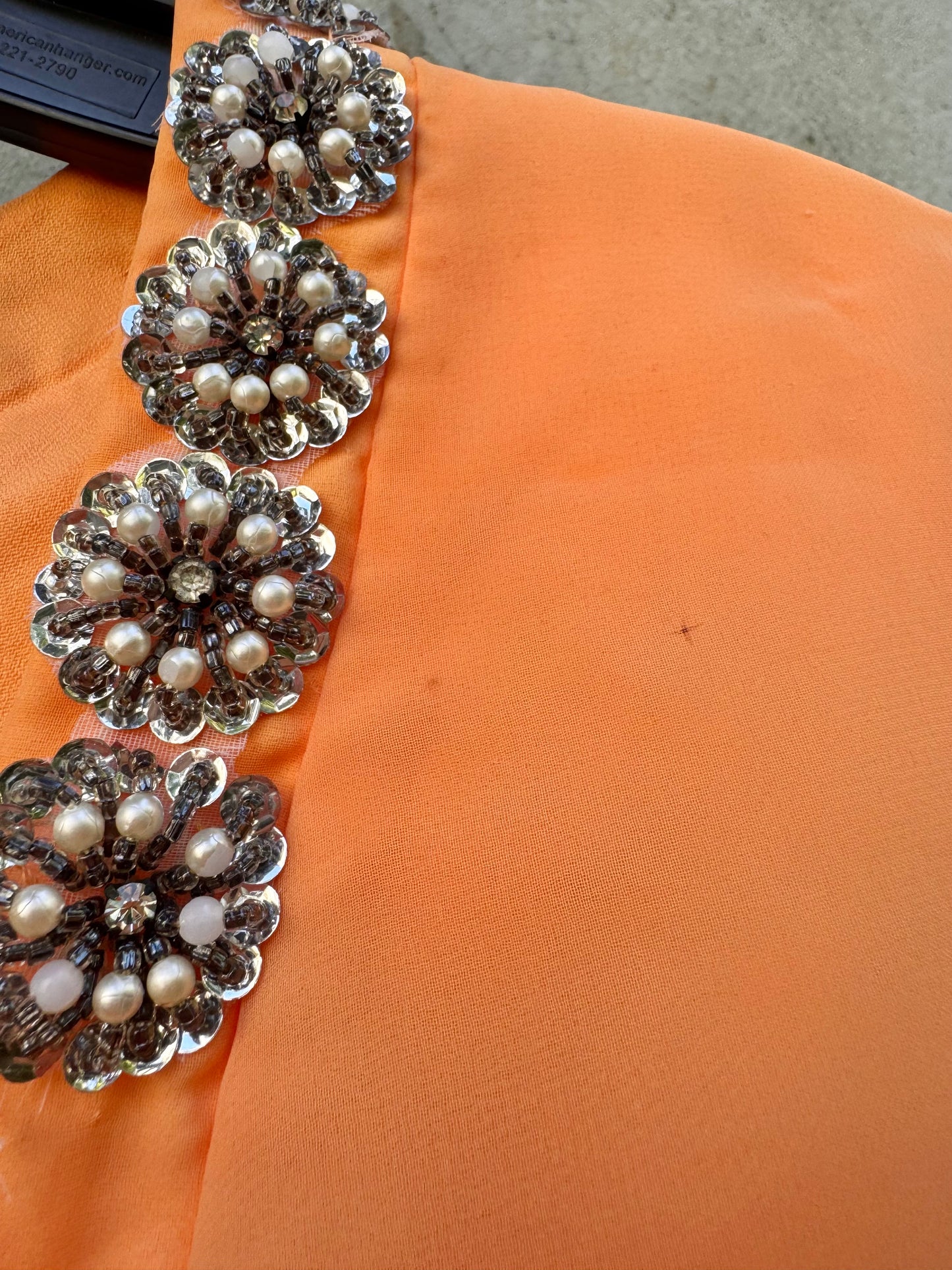 1970s Peach Chiffon Gown