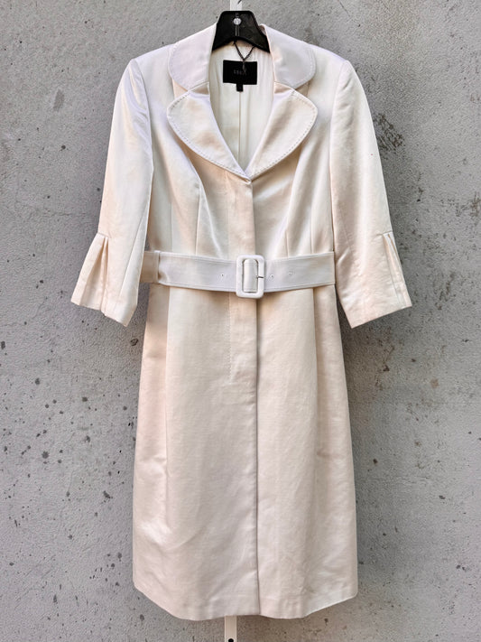 White Satin Coat Dress