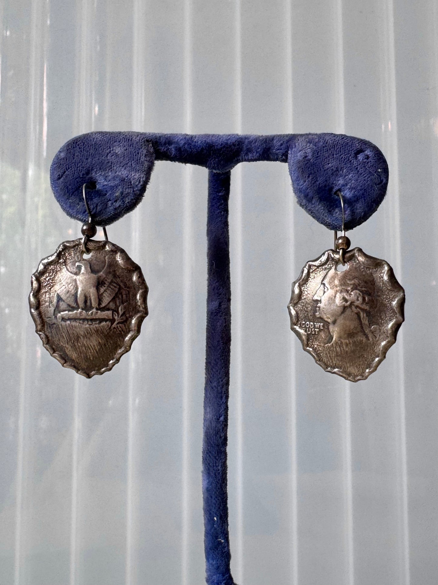 1940s Washington Silver Quarter Earrings