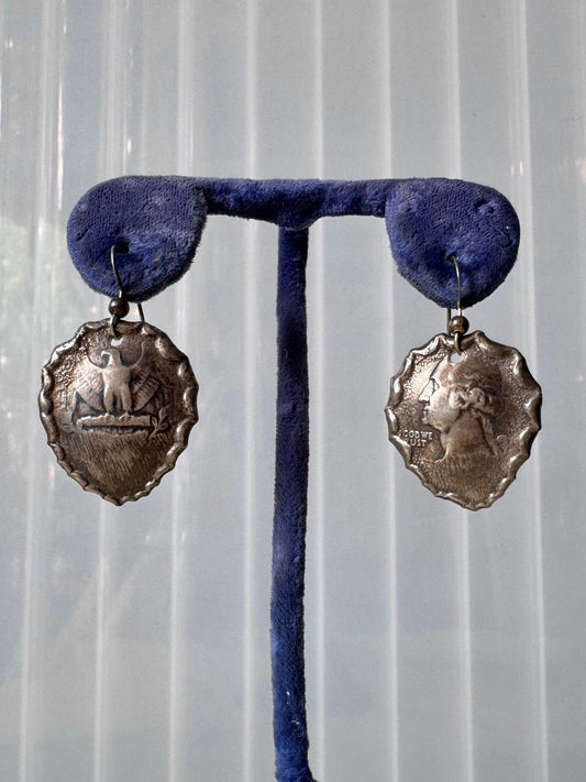1940s Washington Silver Quarter Earrings