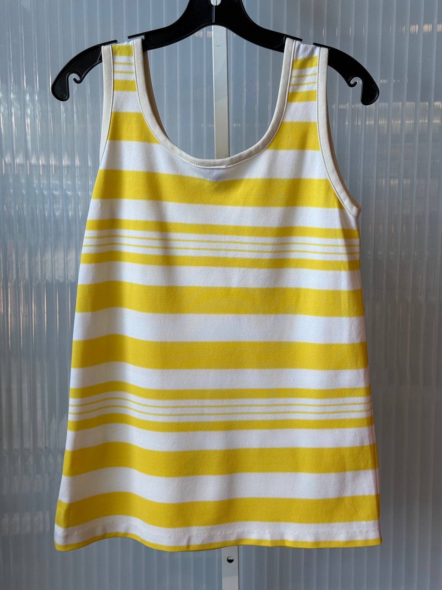 1970s White & Yellow Striped Tank Top