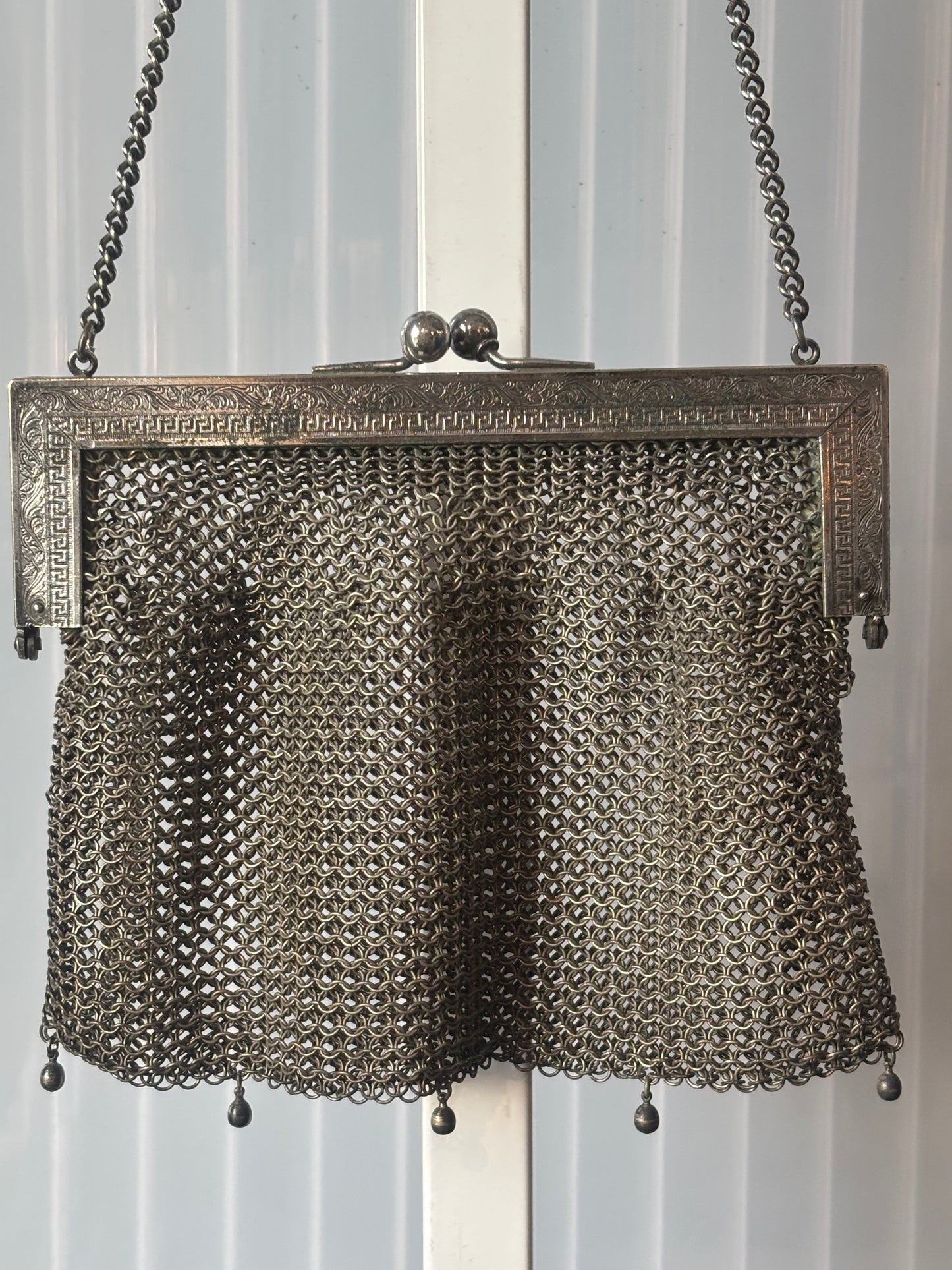 1920s German Silver Chainmail Flapper Purse