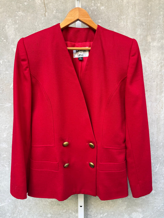 1980s Red Kasper Blazer