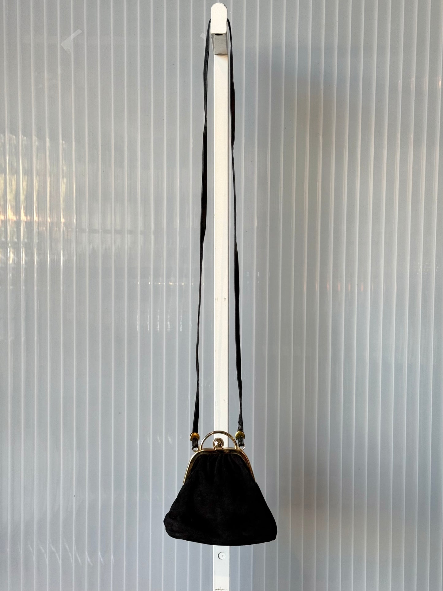 Black Italian Suede Pouch