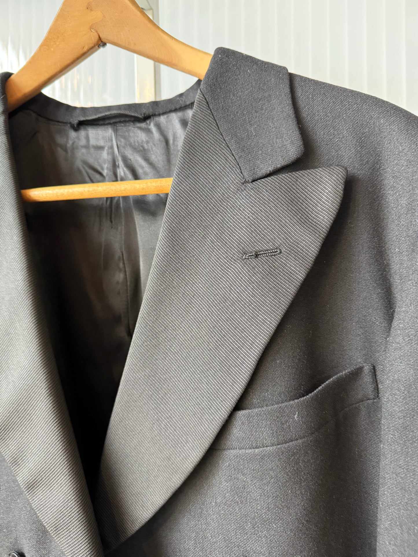 Black Wool Tailcoat & Pants Set