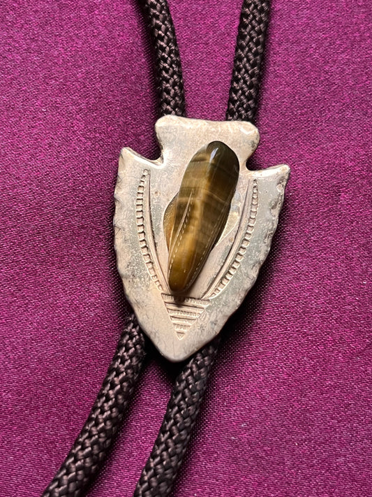 Arrowhead & Tigers Eye Bolo Tie