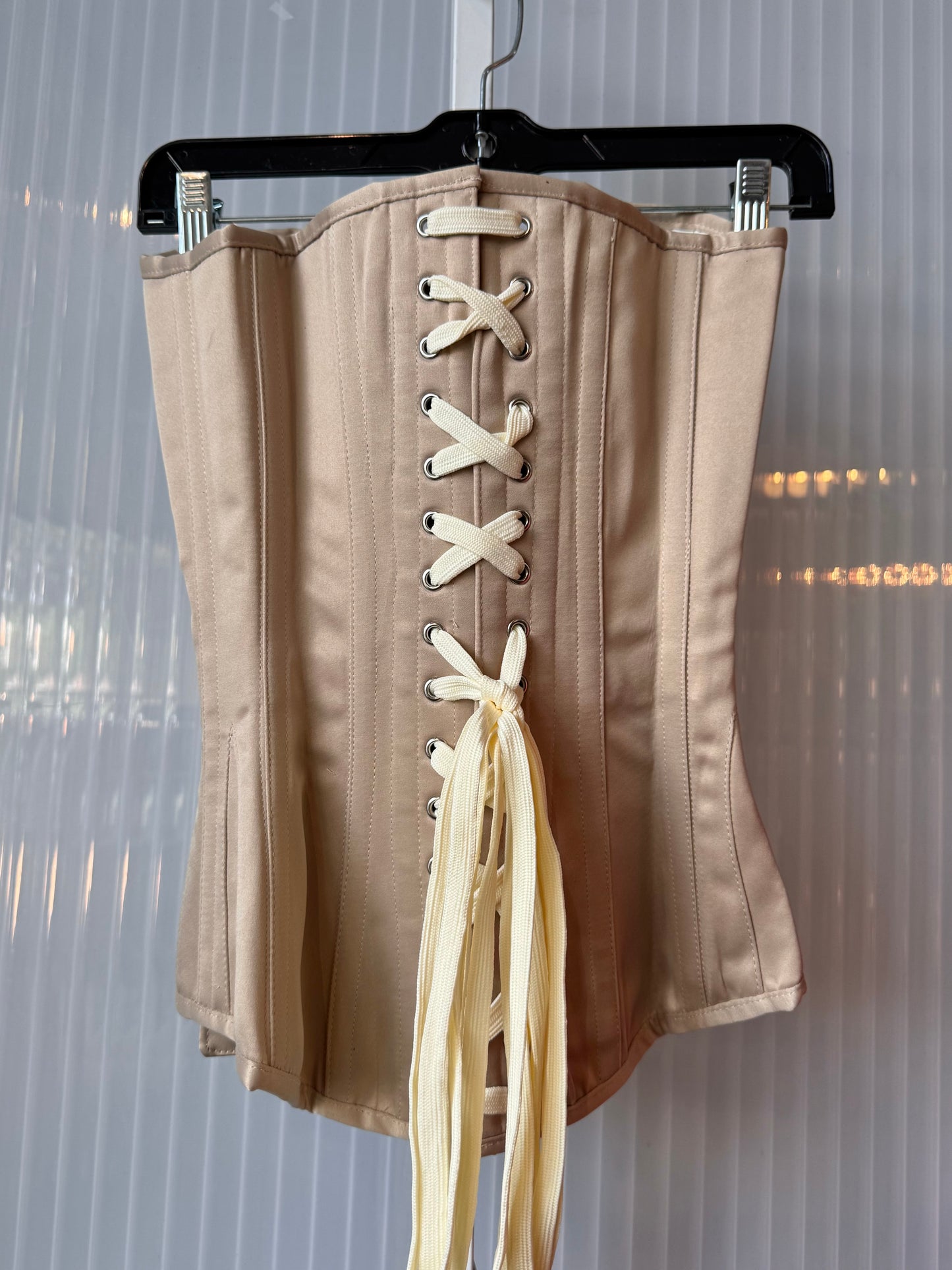Corset Story Beige Nude Satin Overbust Corset