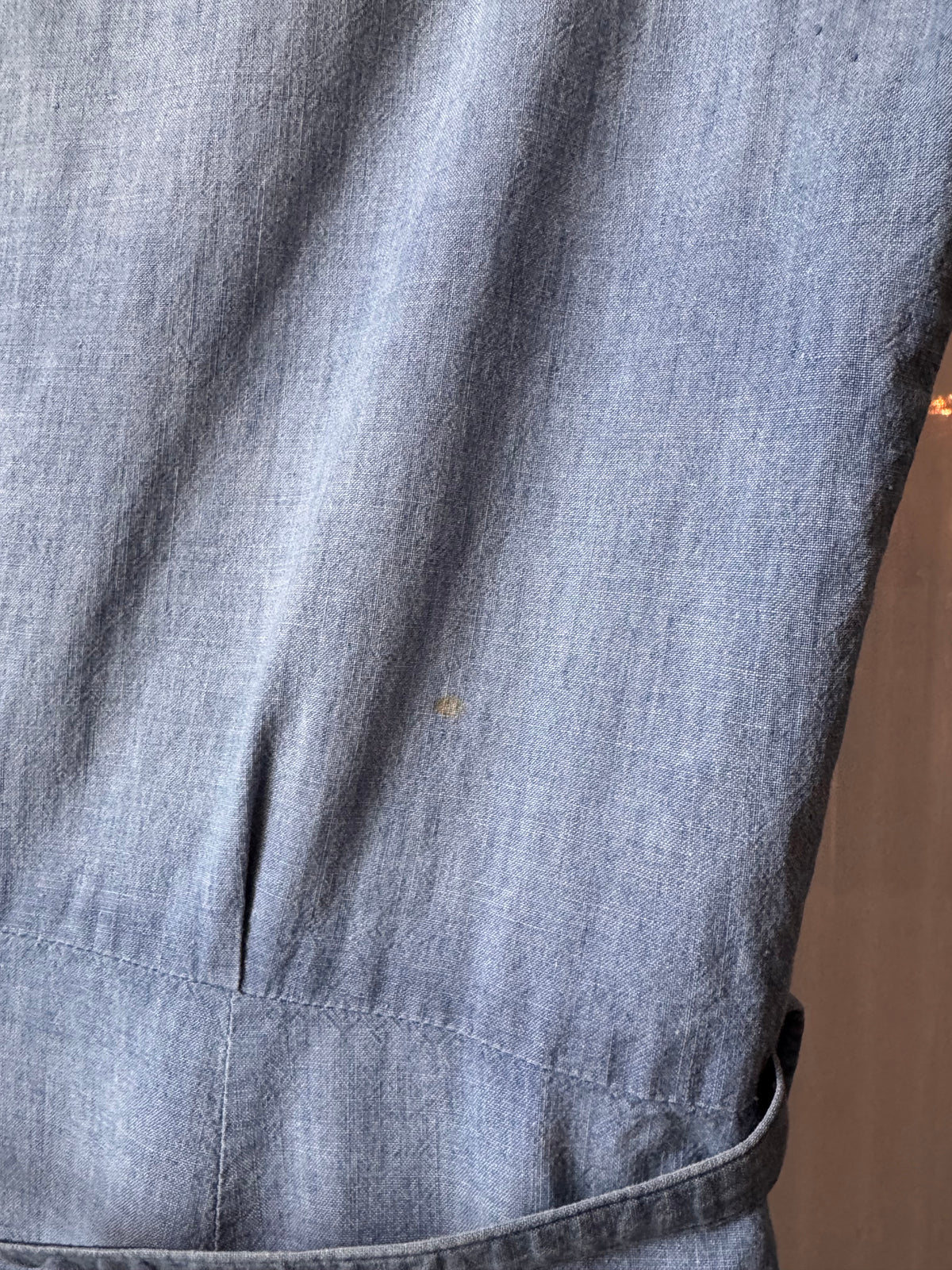1980s does 1940s Blue Chambray Sailor Dress