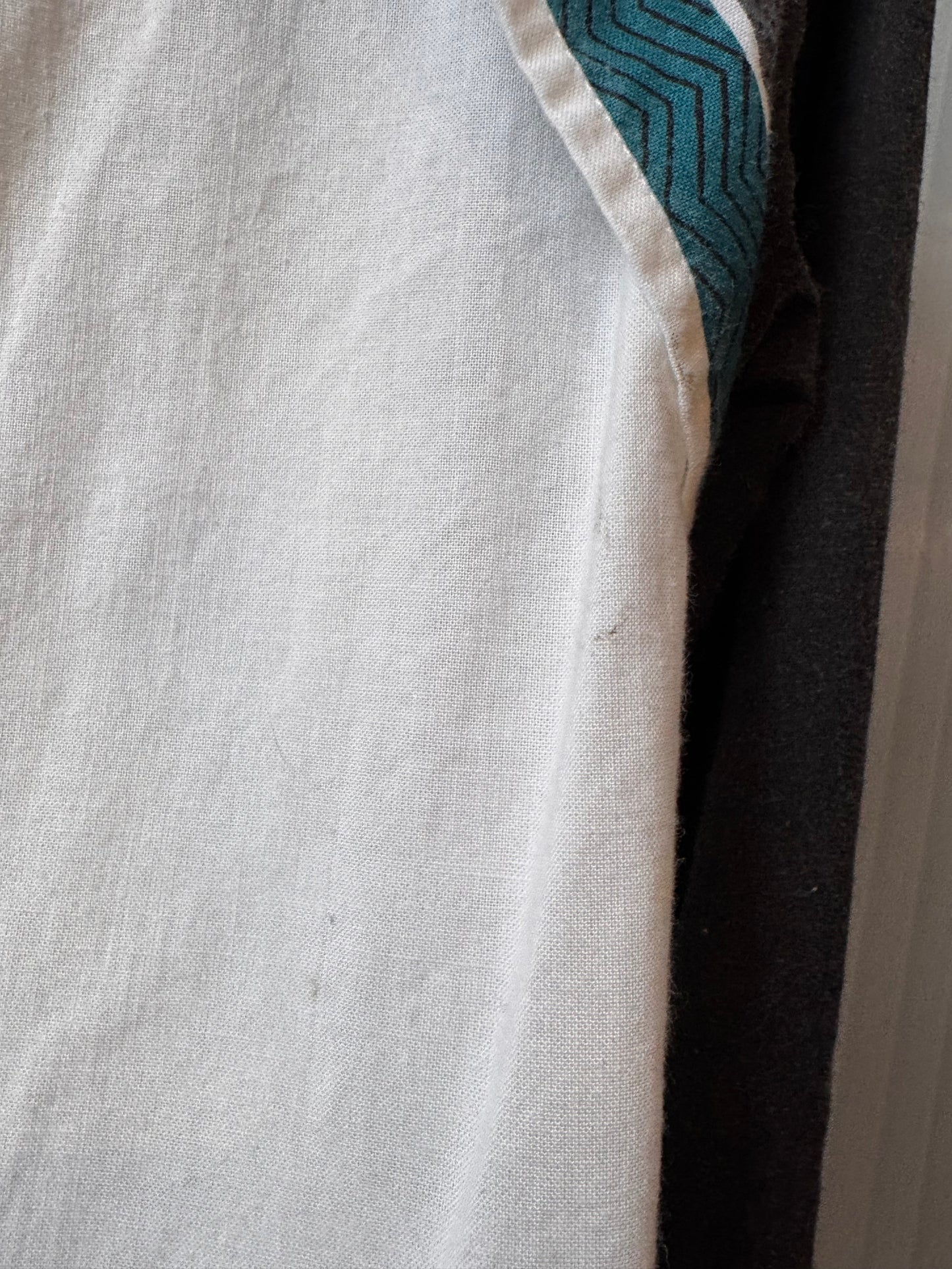 1980s Black White Teal Western Button-up Shirt