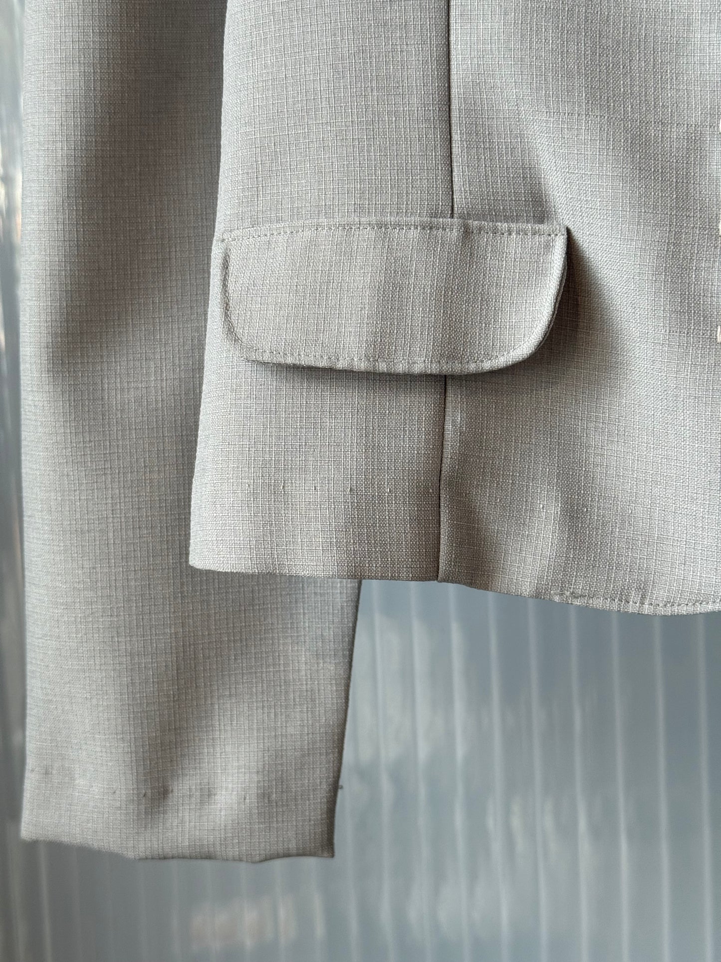 1970s? Soft Grey Suit Jacket & Skirt Set