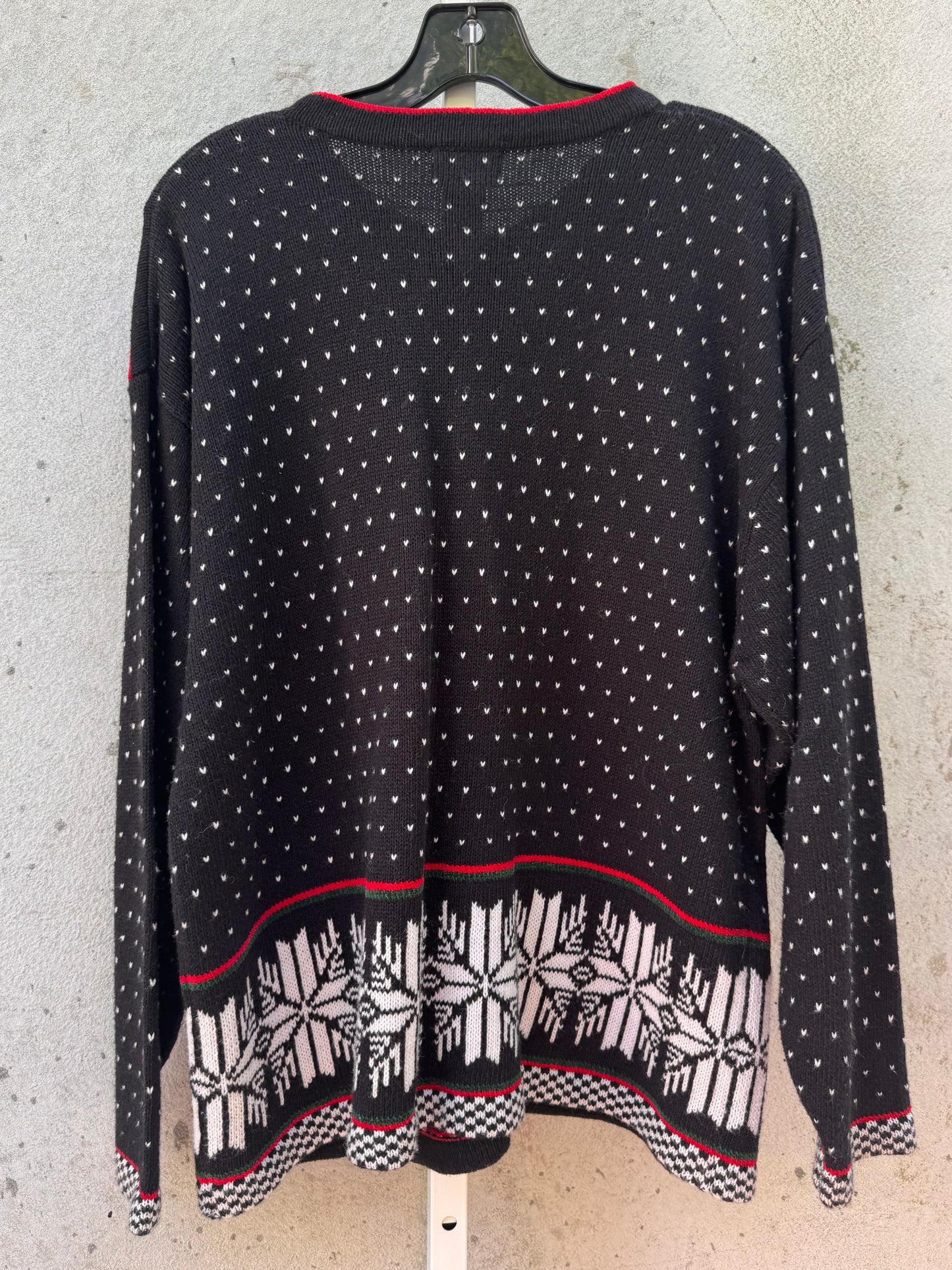 1980s Black & White Christmas Cardigan