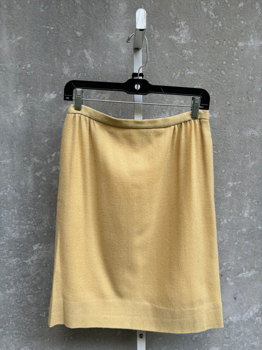 1960s Yellow Wool Pencil Skirt