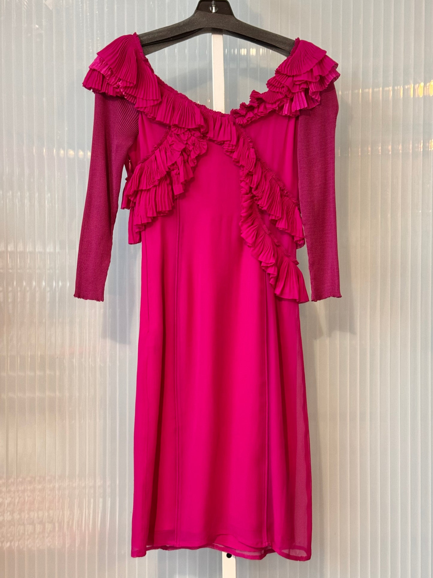 Y2K Burberry Fuchsia Ruffled Dress