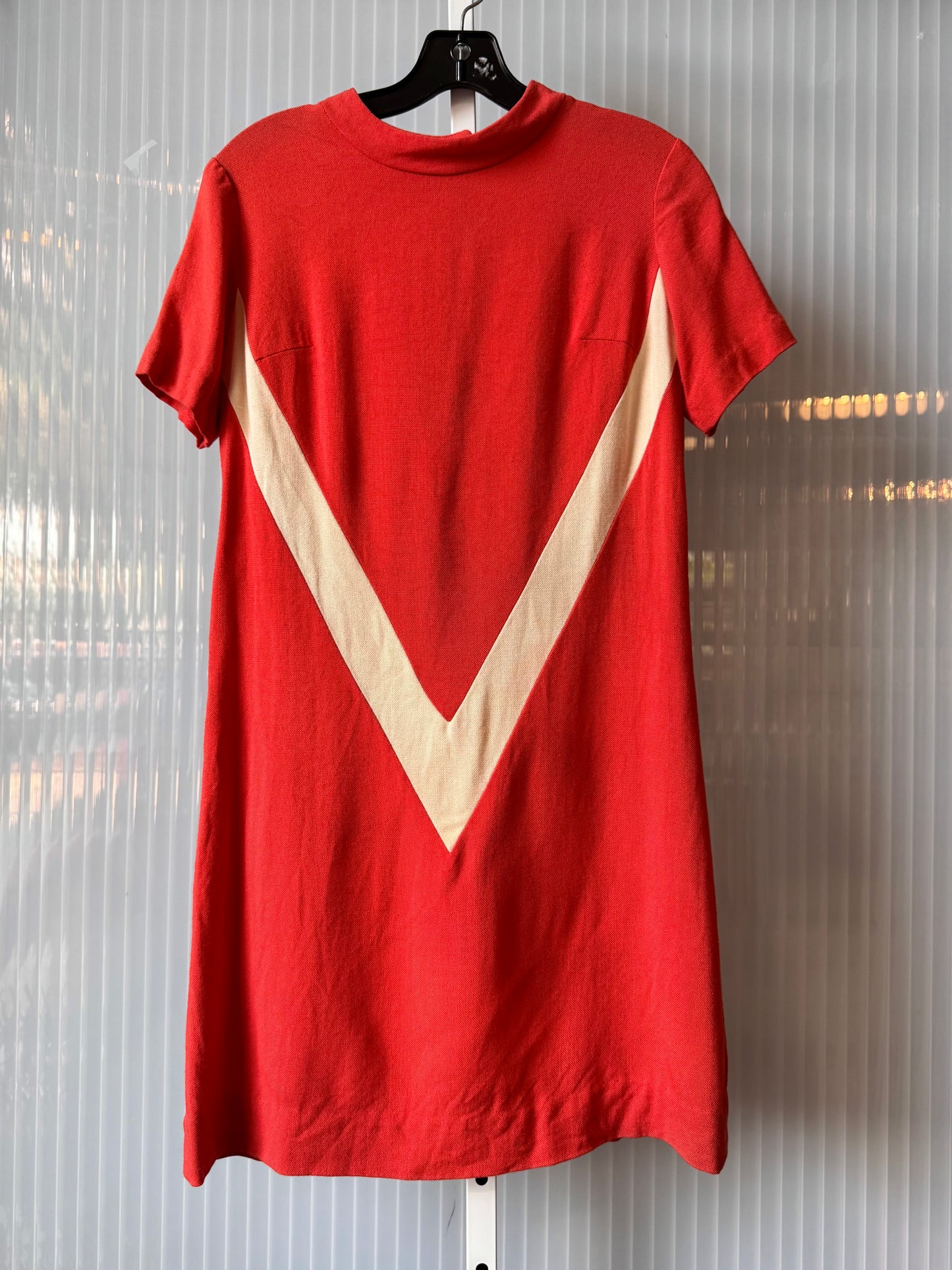 1960s Scarlet & White Mod Style Mini Dress