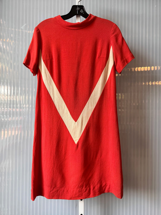 1960s Scarlet & White Mod Style Mini Dress