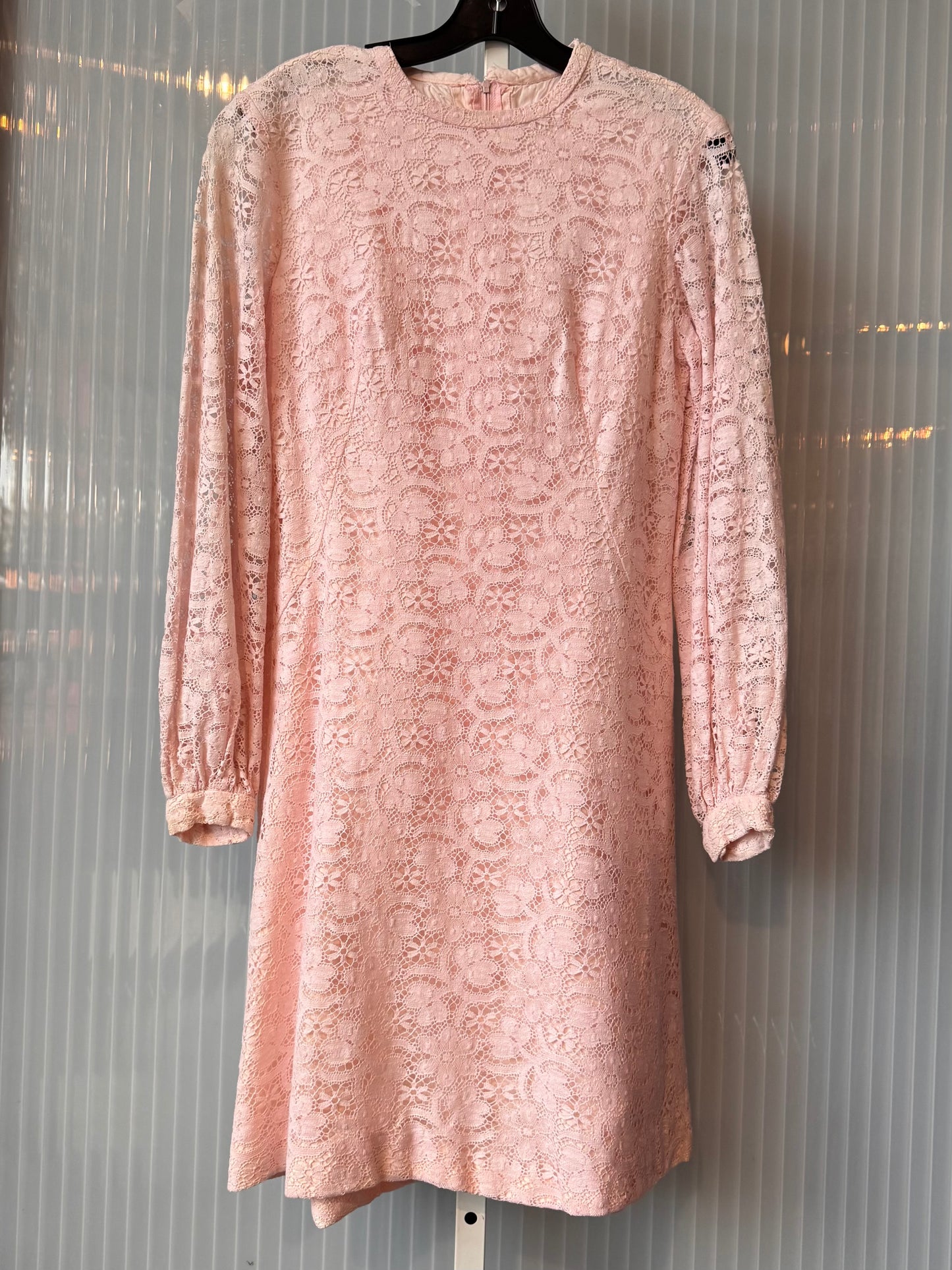 1960s Baby Pink Lace Dress