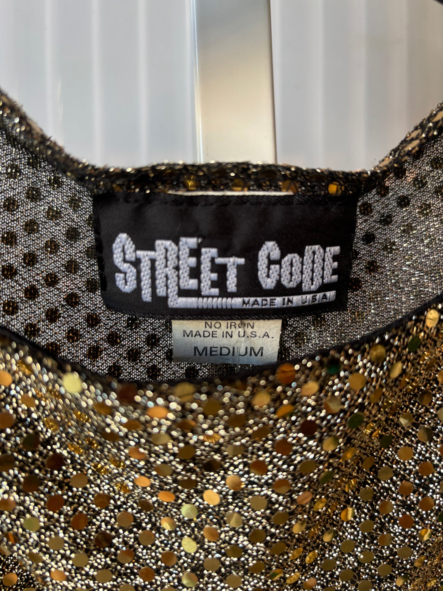 1980s Gold & Black Disco Tank Top