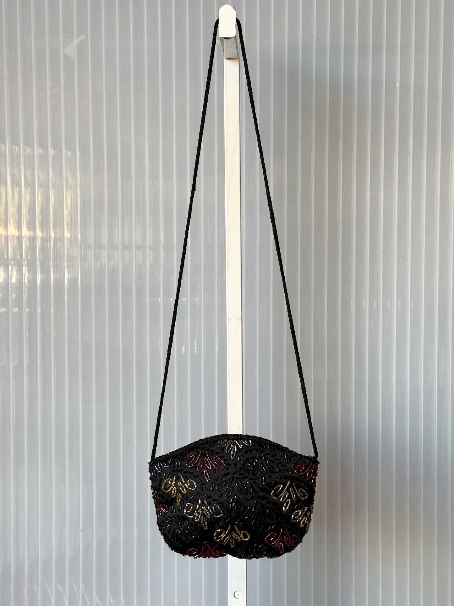 Black Crossbody w/ Multicolored Beading