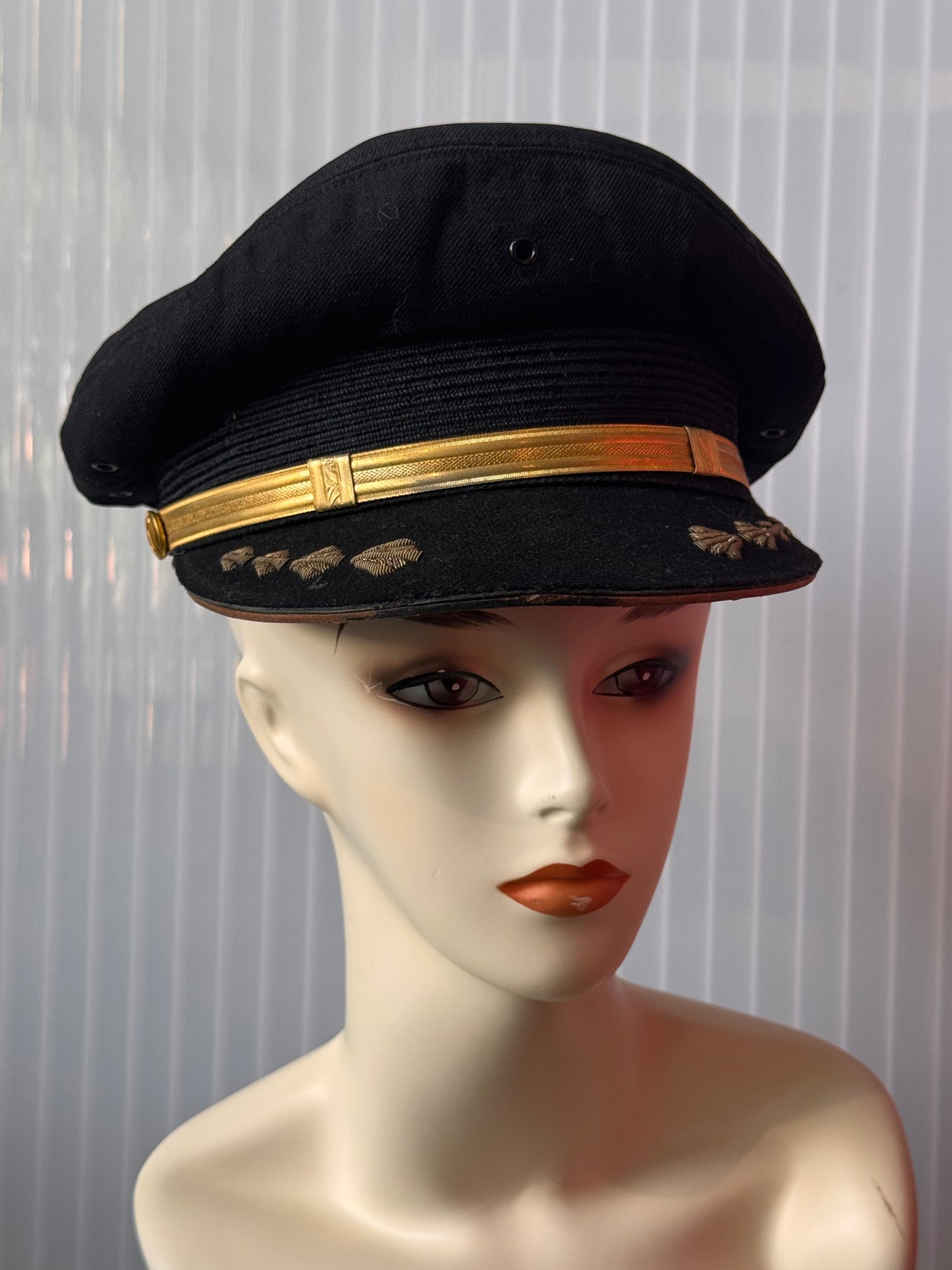 Black & Gold Bernard Military Snap Cap