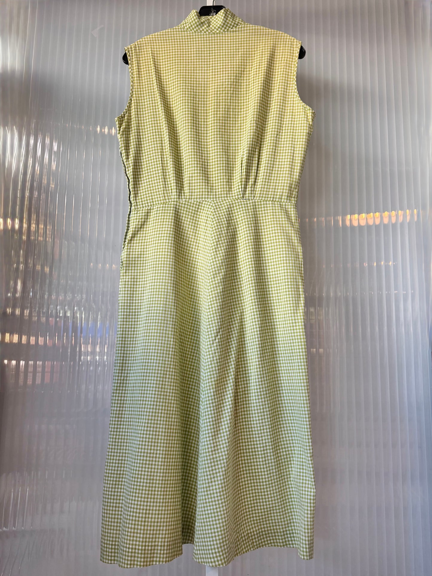 1960s Green Gingham Dress