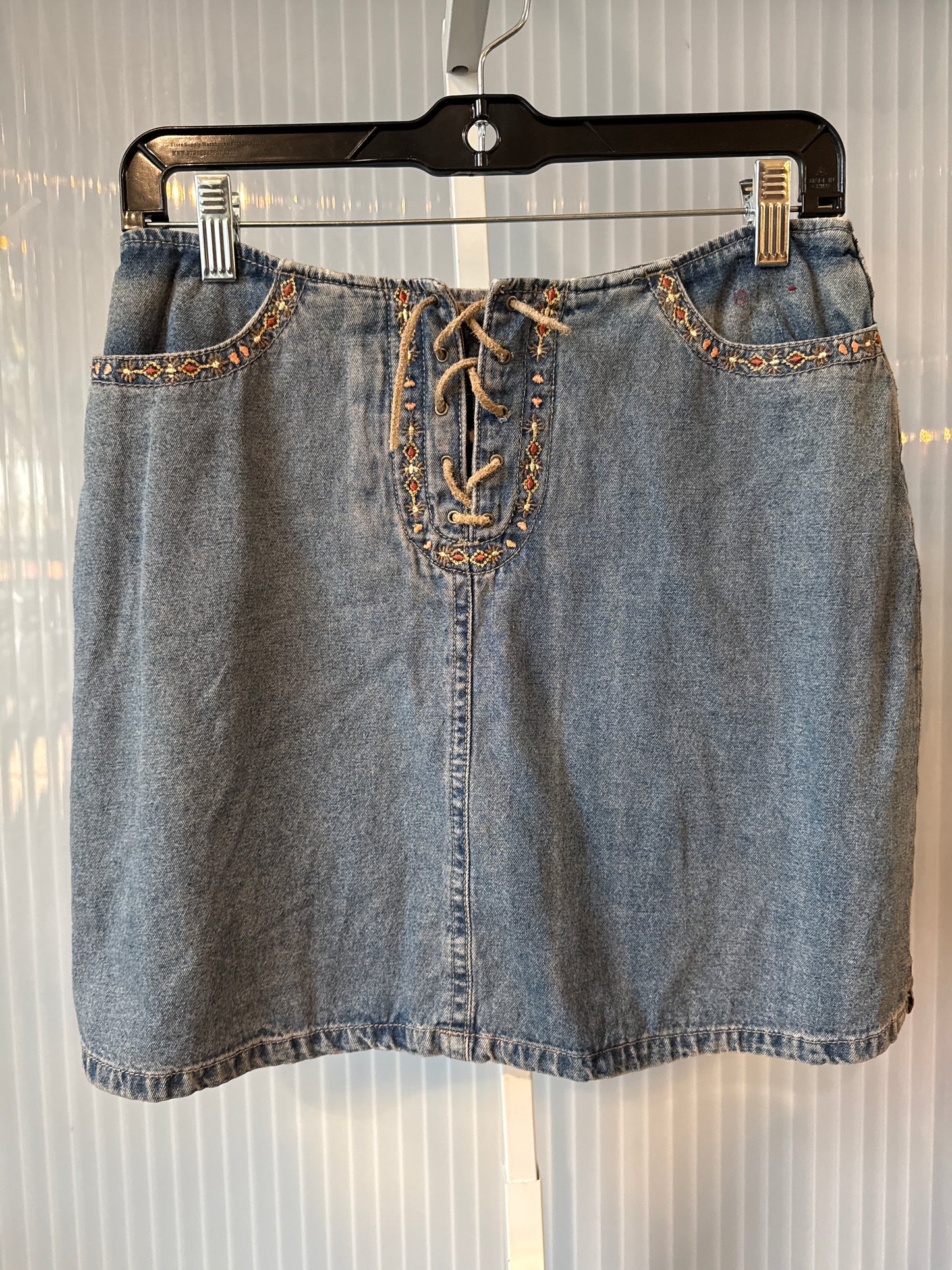 Y2K Faded Glory Denim EmbroideredMini Shirt