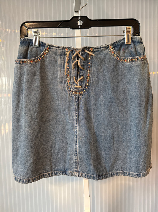 Y2K Faded Glory Denim EmbroideredMini Shirt