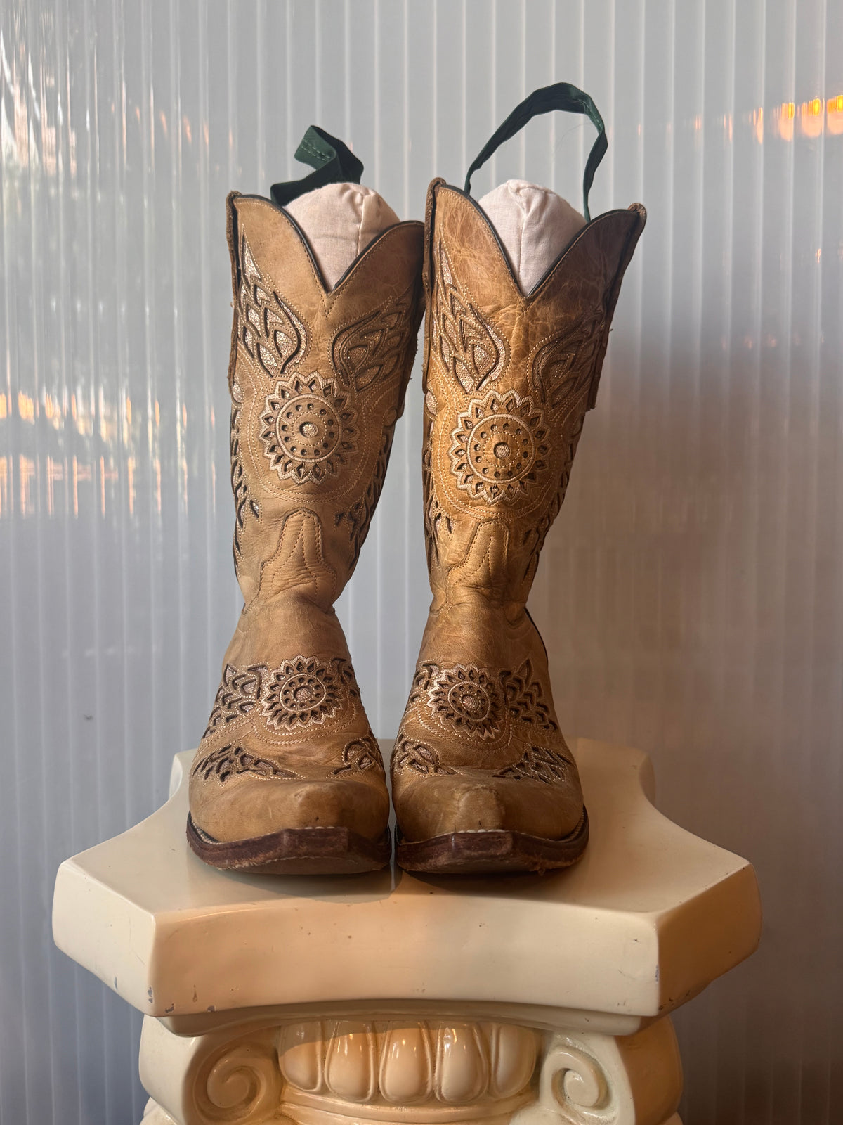 Light Brown Leather Western Boots