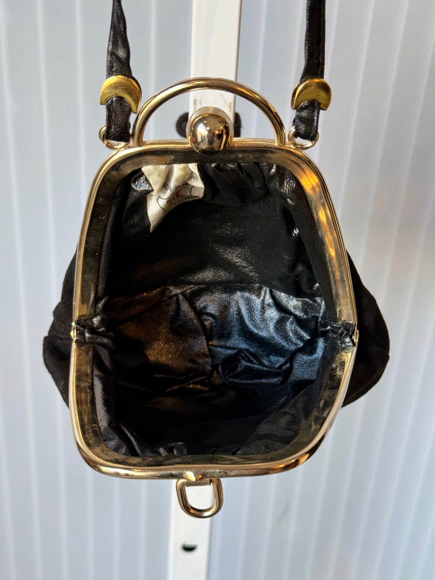 Black Italian Suede Pouch