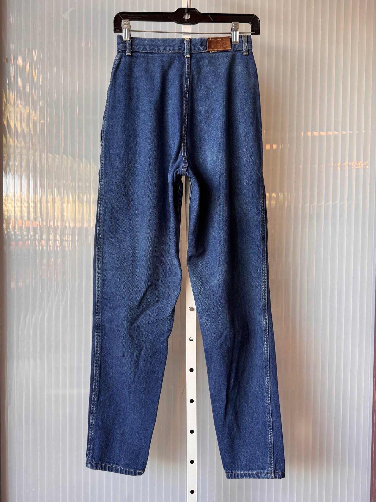 1980s Blue Denim High-rise Paper Bag Jeans