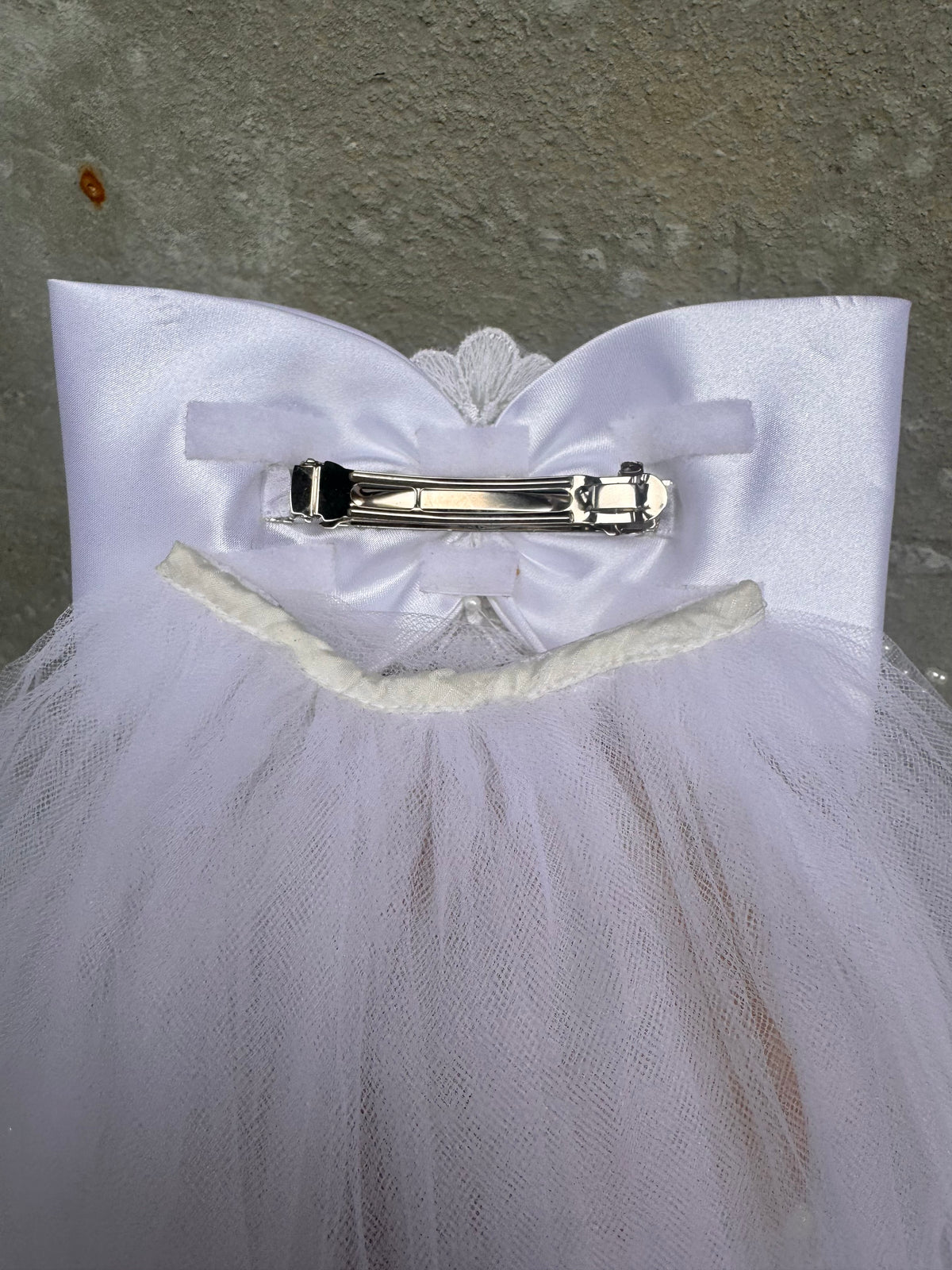 Y2K White Hair-Clip Veil