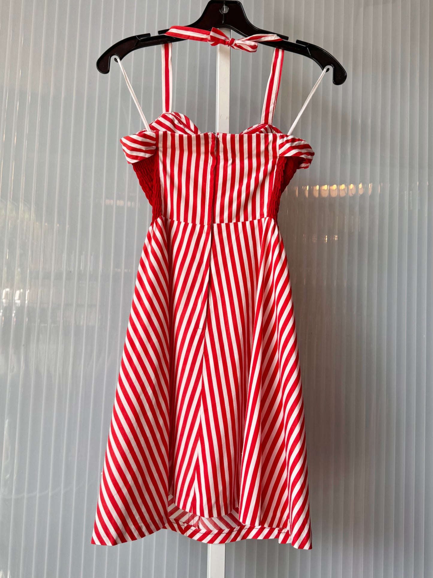 1970s Red Striped Halter Dress