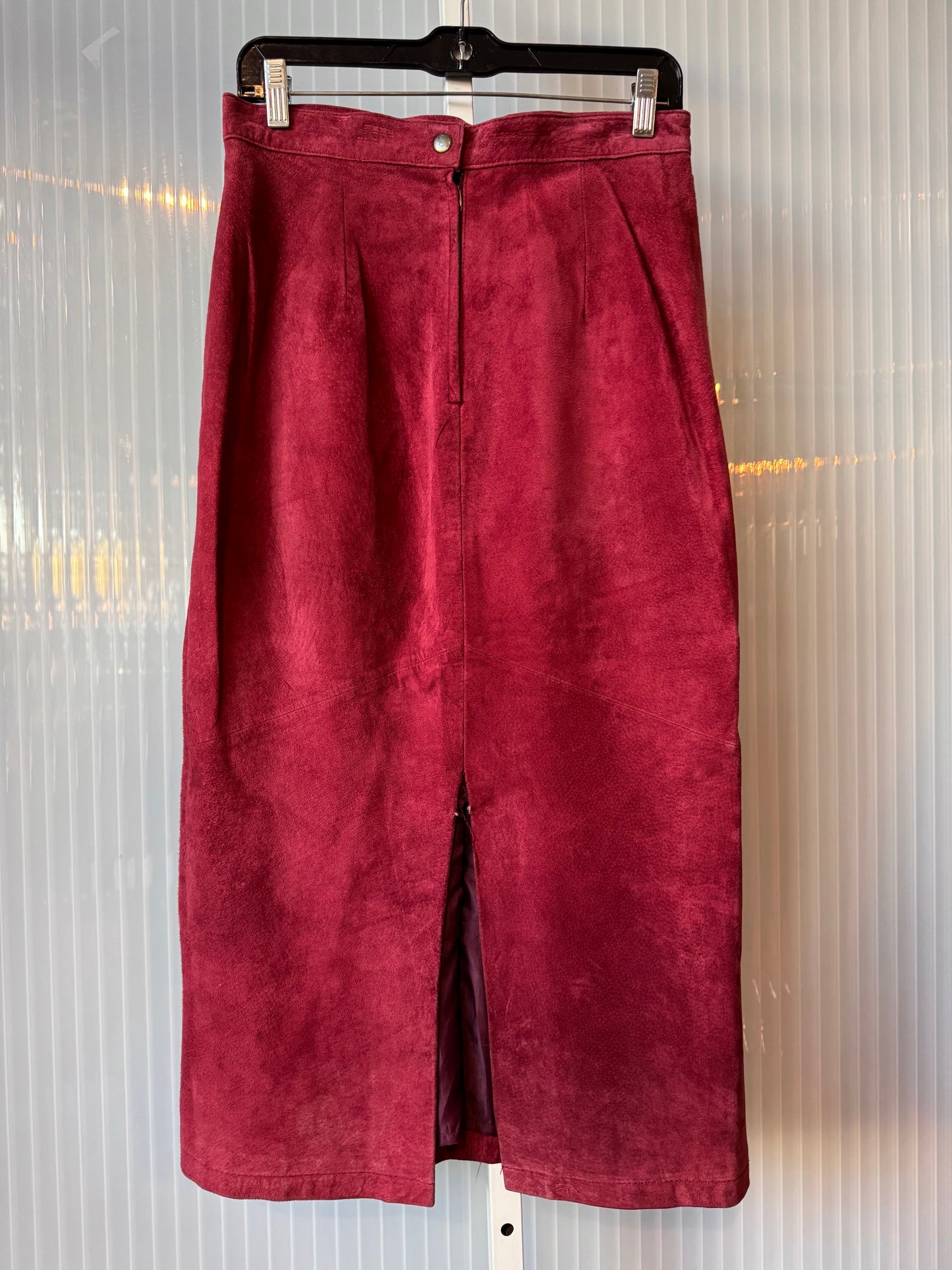 1970s Gitano Red Suede Maxi Skirt