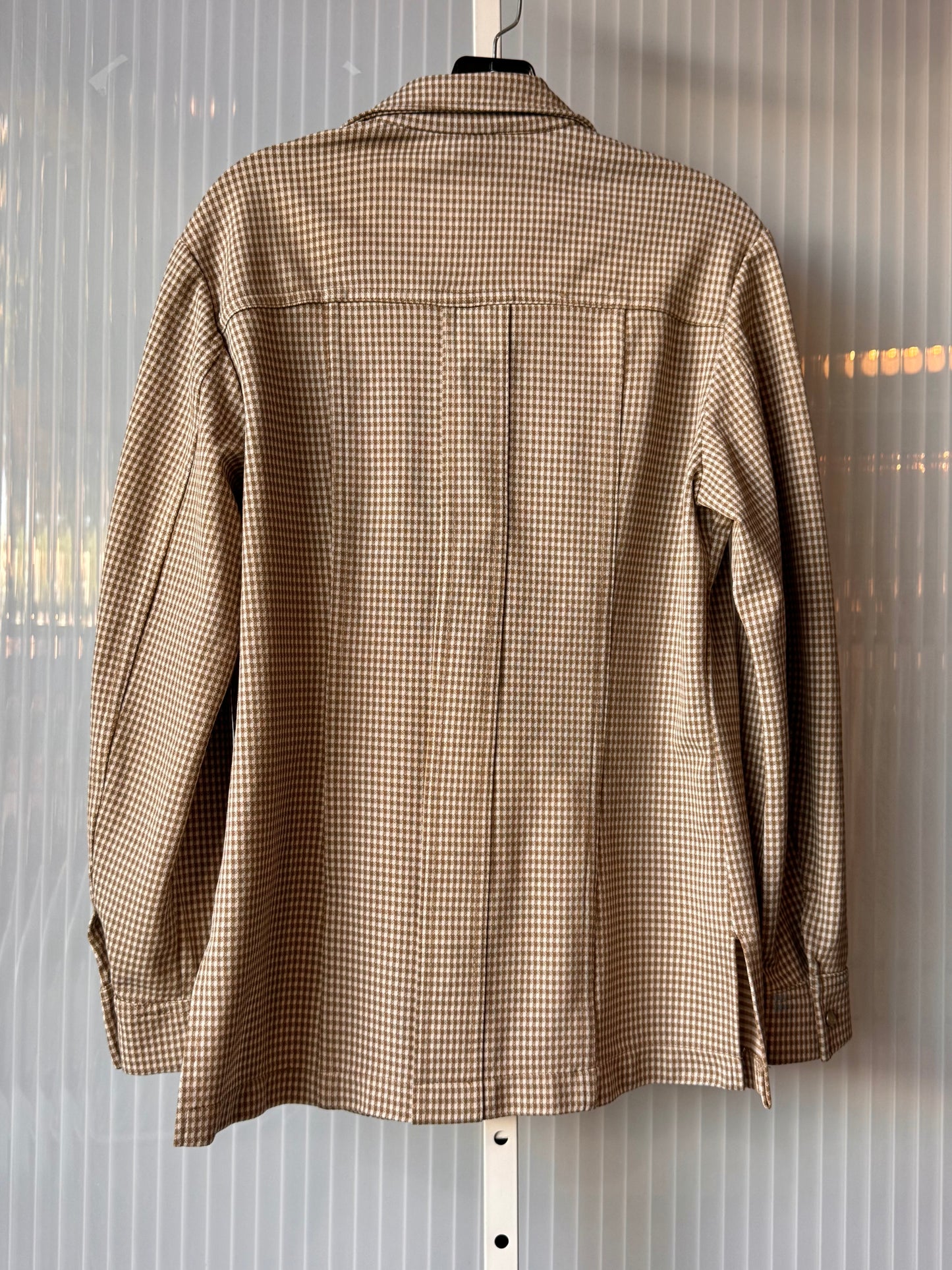 1970s Lee Cream & Tan Plaid Shacket