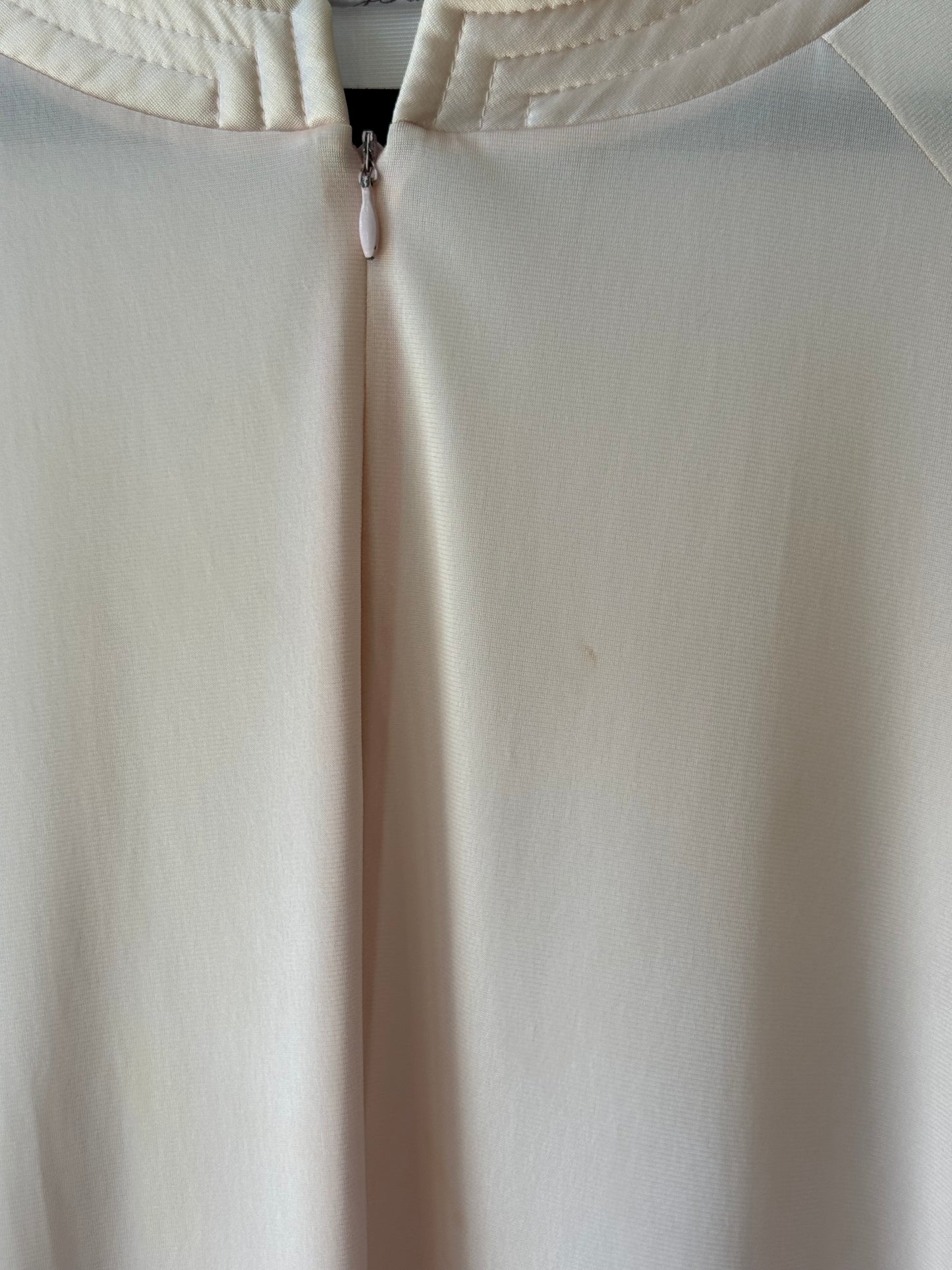 1960s Pink Nightgown w/ Quilted Collar & Cuffs