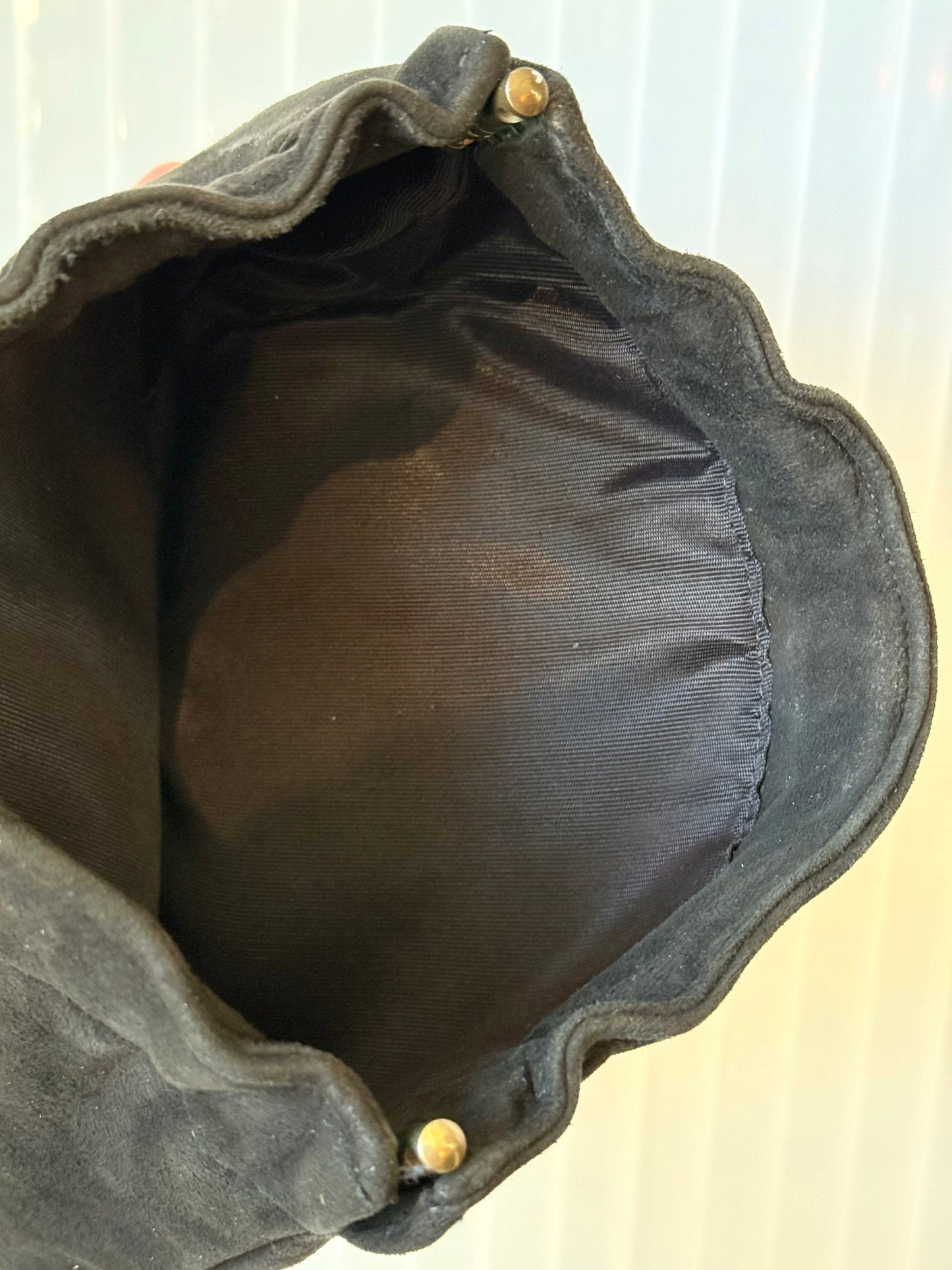 1980s Andé Black Suede Evening Clutch