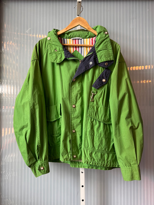 1990s Green Windbreaker Rain Jacket