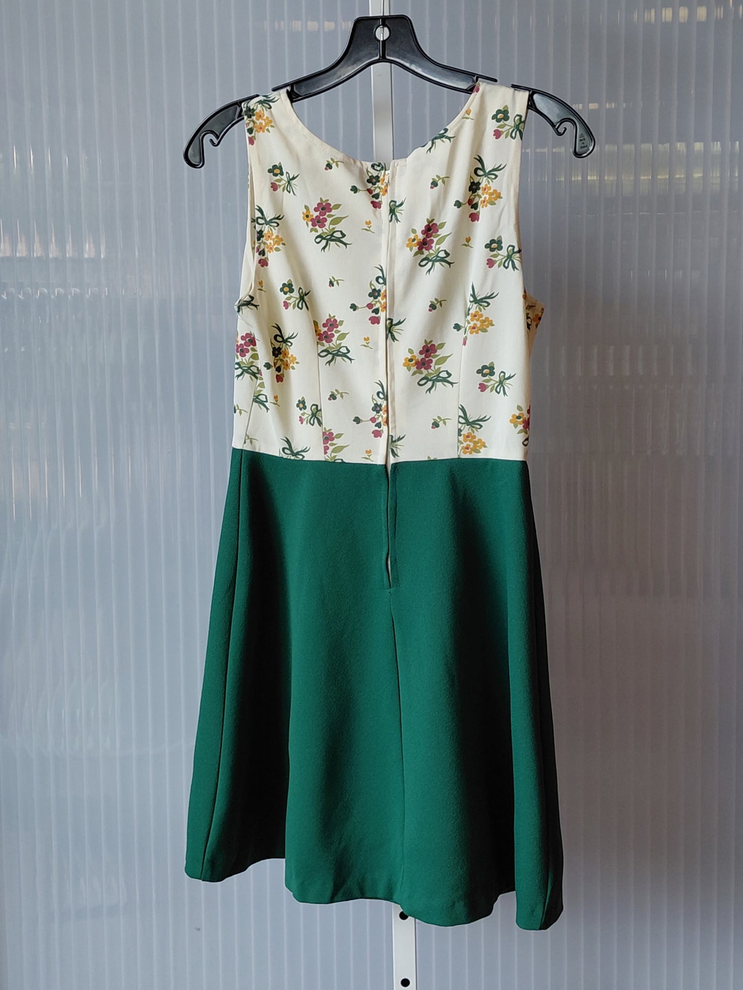 1960s Green & Cream Floral Dress & Tie-Front Bolero Set