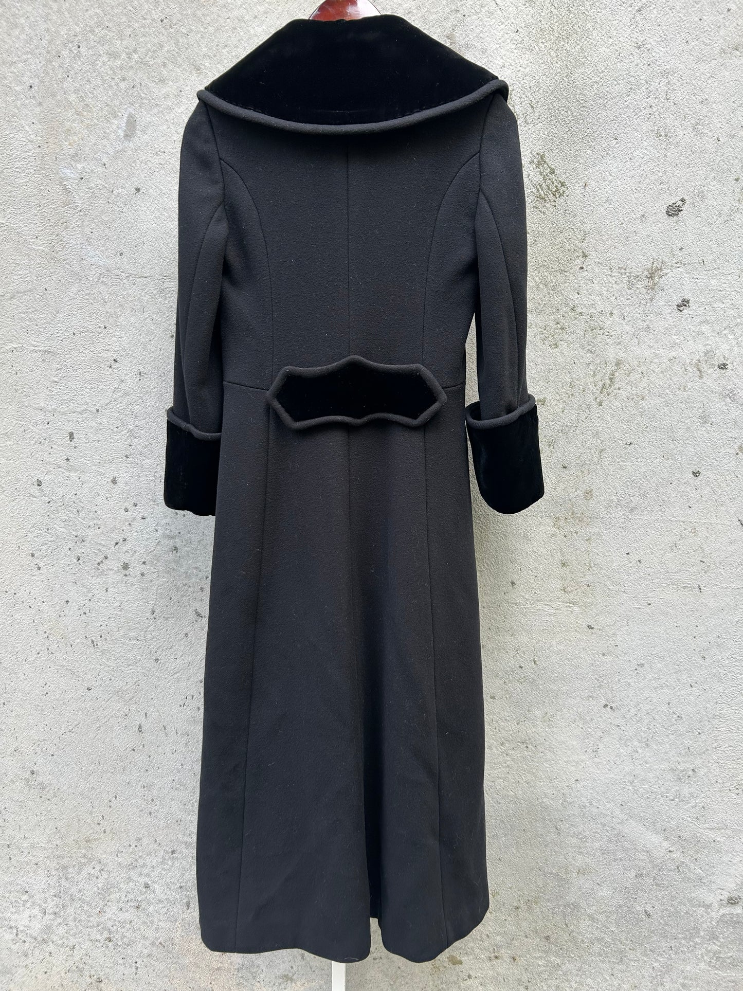 1960s Black Double-Breasted Long Coat