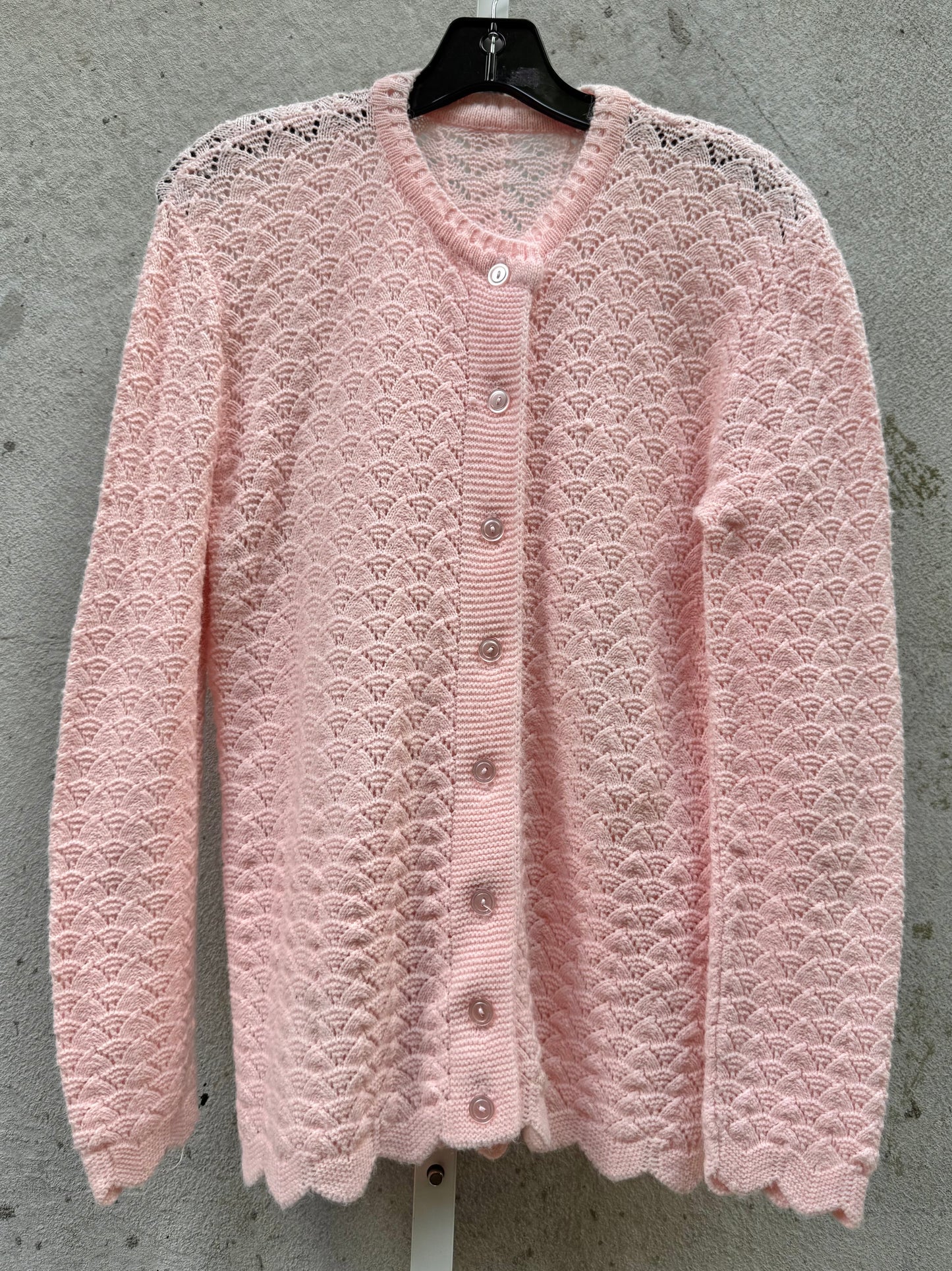 1960s Pink Crochet Cardigan