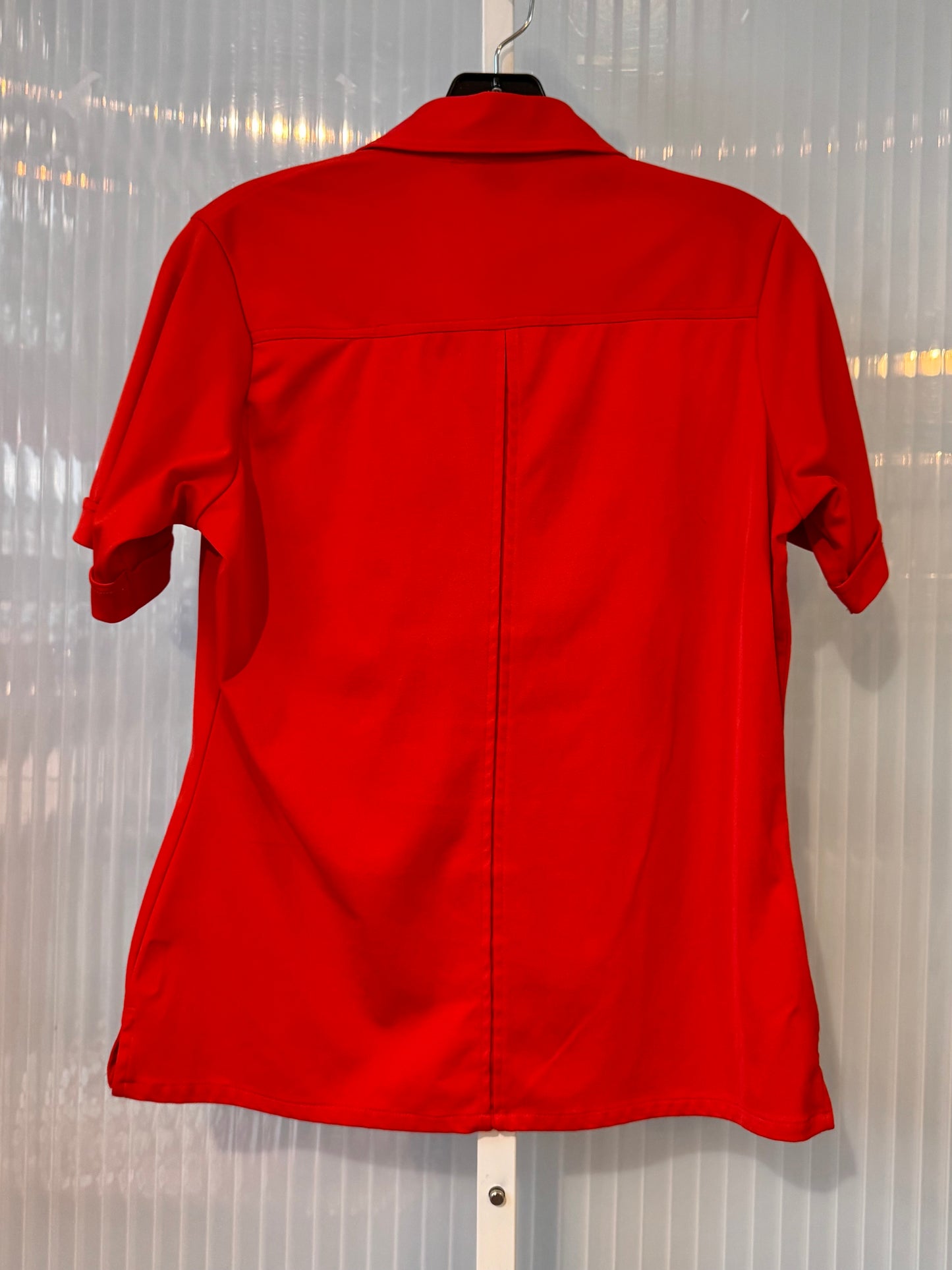 1970s Red Point Collar Quarter Button-up Shirt