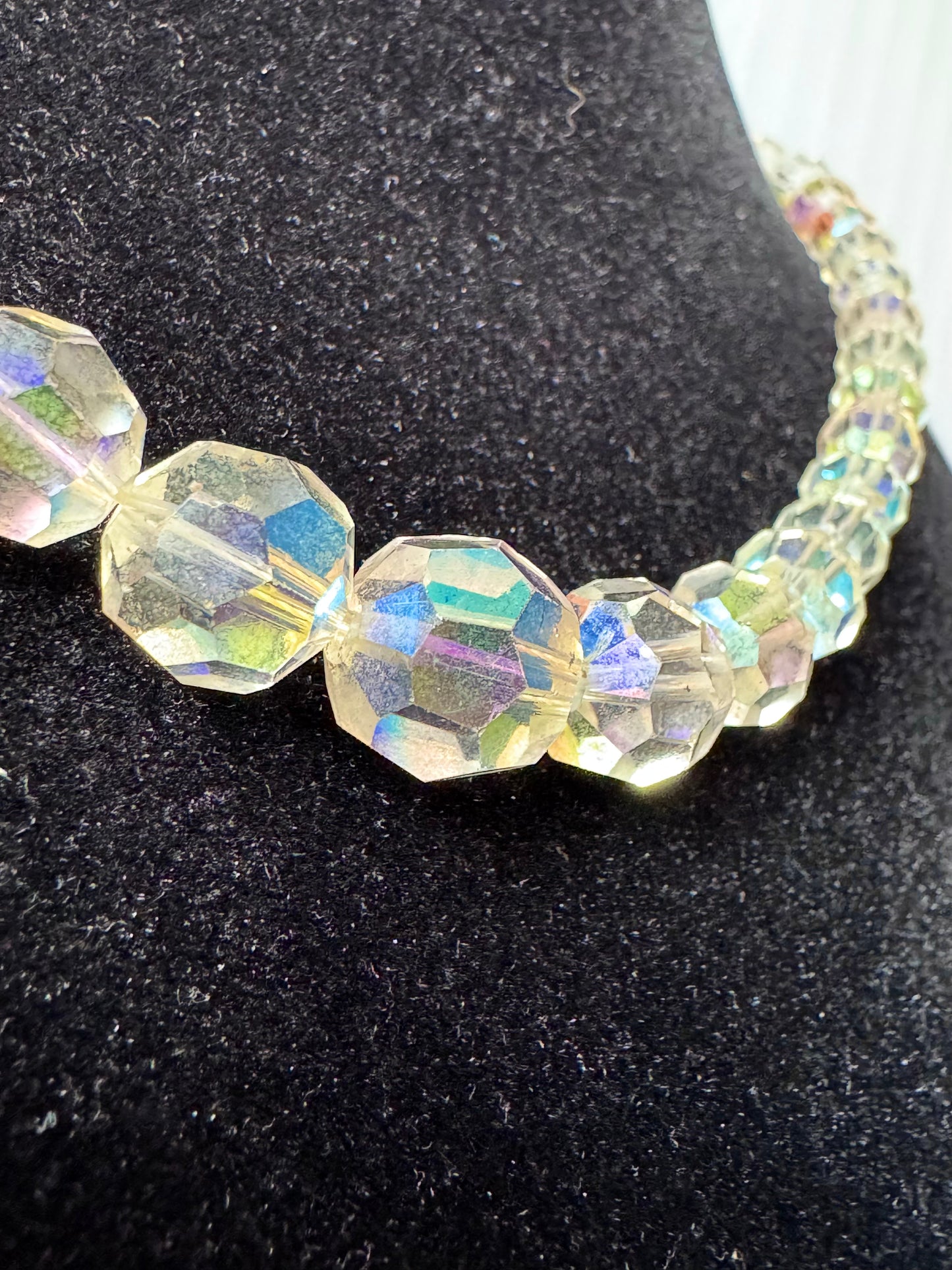 1960s Iridescent Glass Bead Necklace