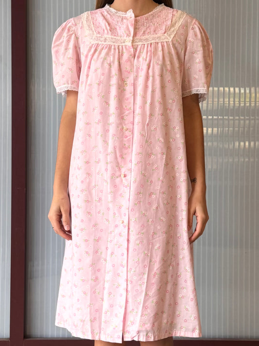1980s Pink 2-piece Nightgown Set