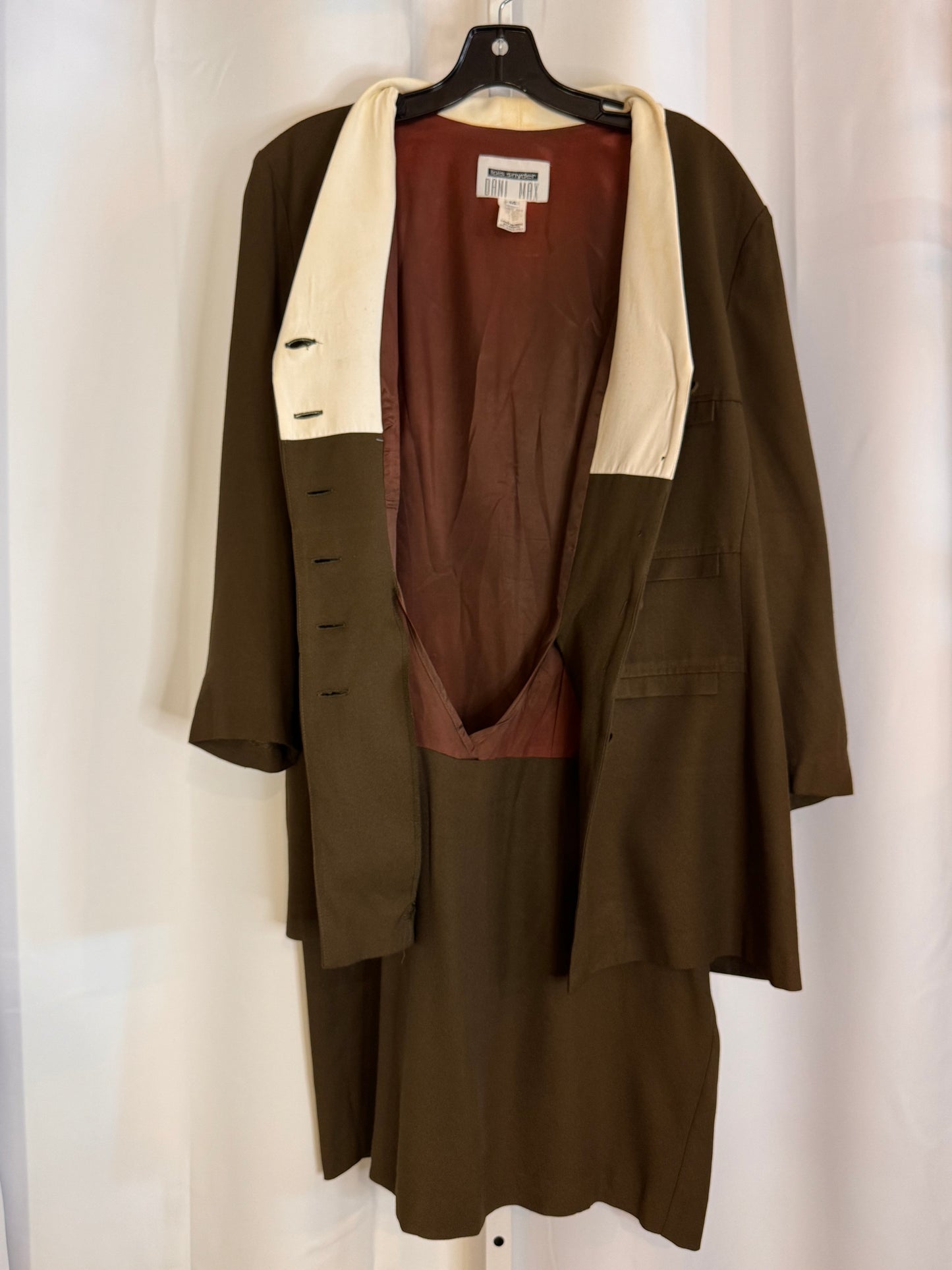 1980s does 1940s Dark Olive Suit Dress