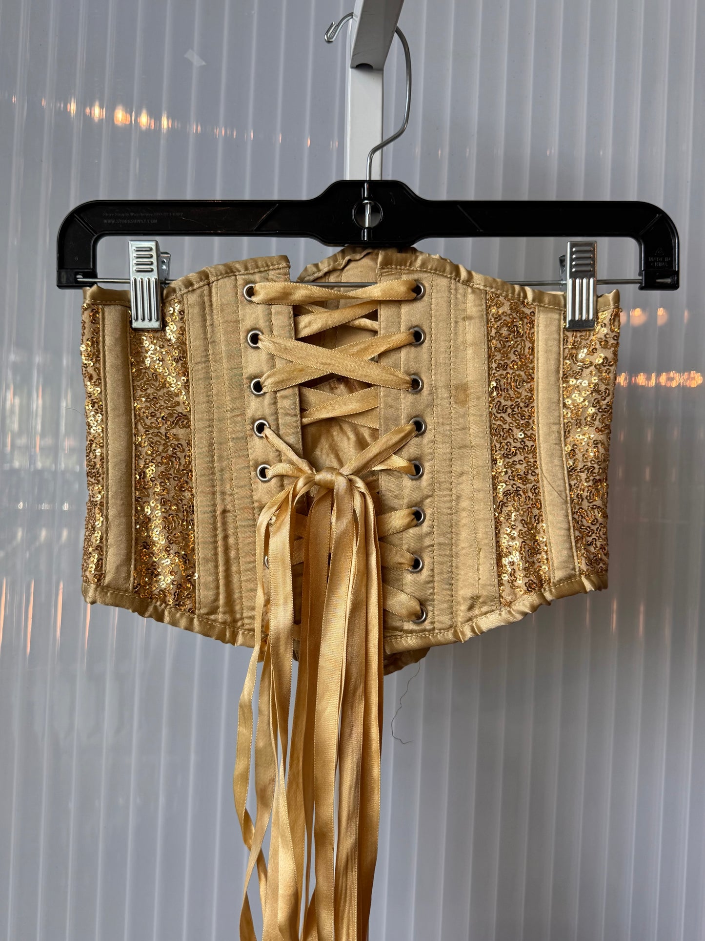 Corset Story Gold Sequin & Satin Waspie