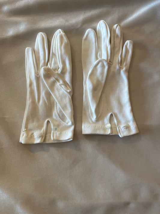 White Cotton Gloves W/ Button