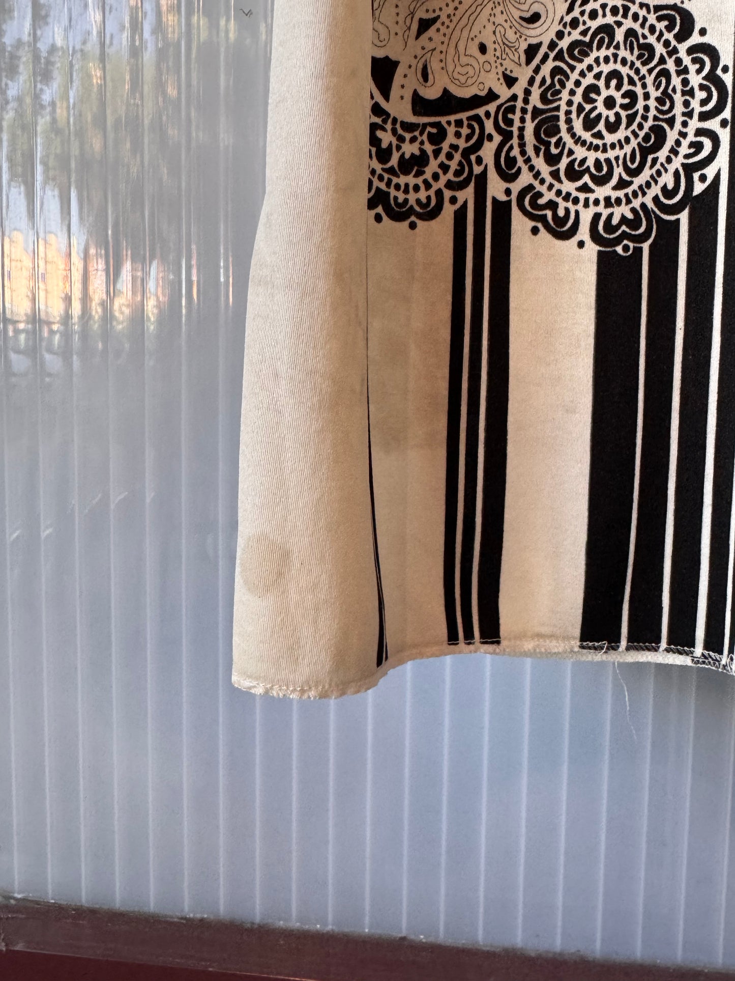 1970s Mod Black & White Printed Loungewear Dress