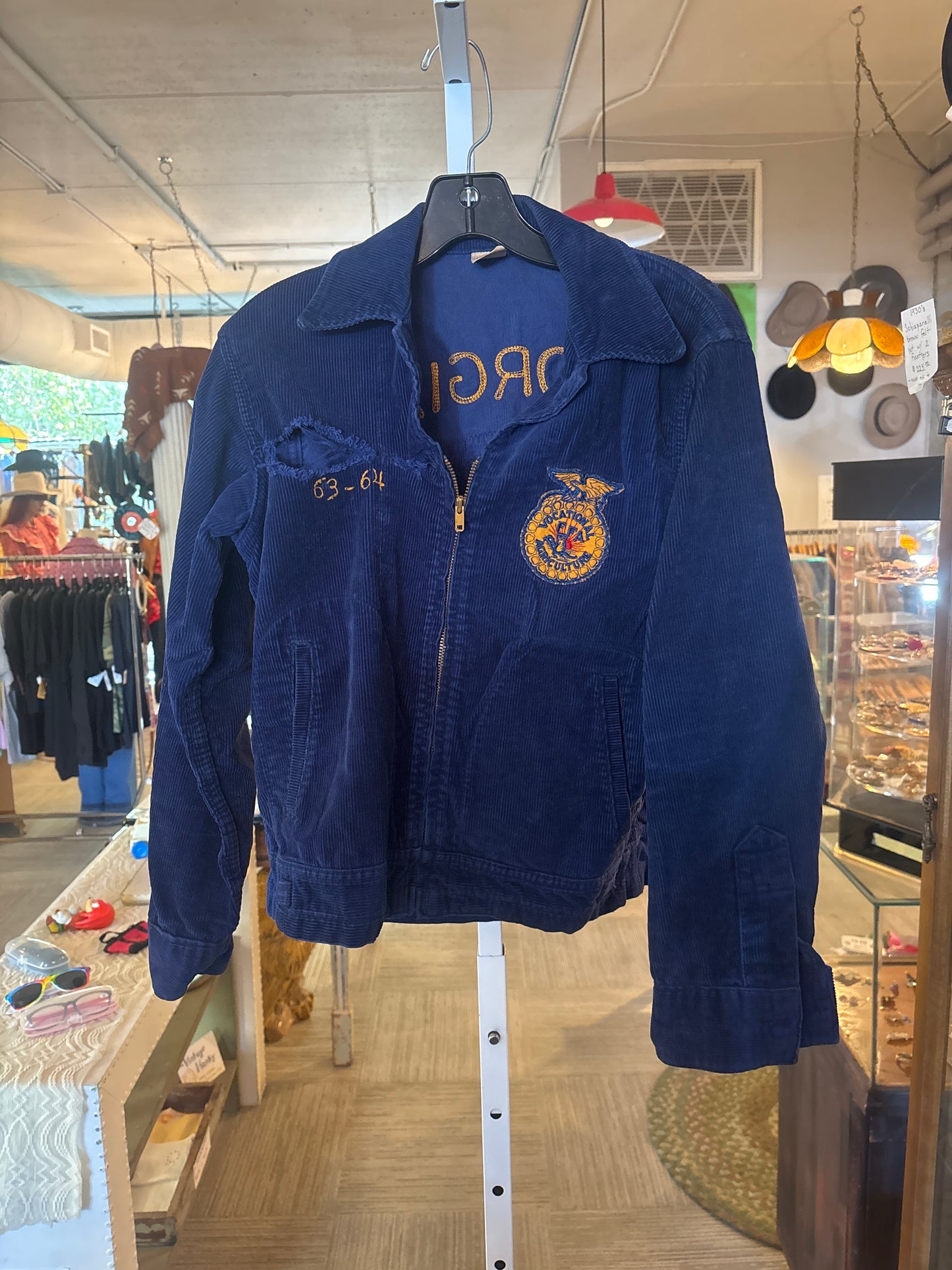 1963-64 Navy Blue Effingham County Corduroy Jacket